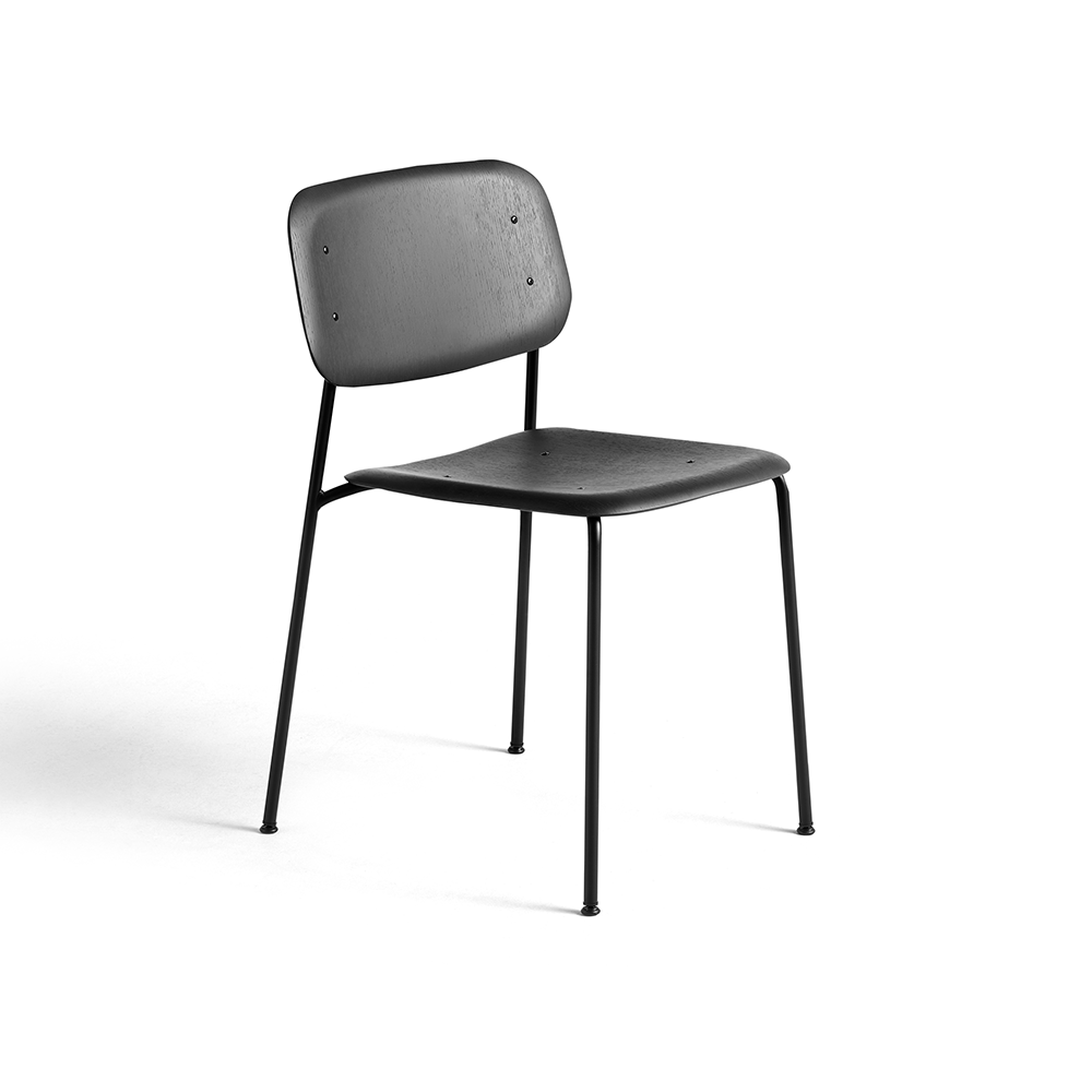 HAY Soft Edge 10 stol soft black, svart stålstativ | Skandinavisk Design | Stolar | Svart