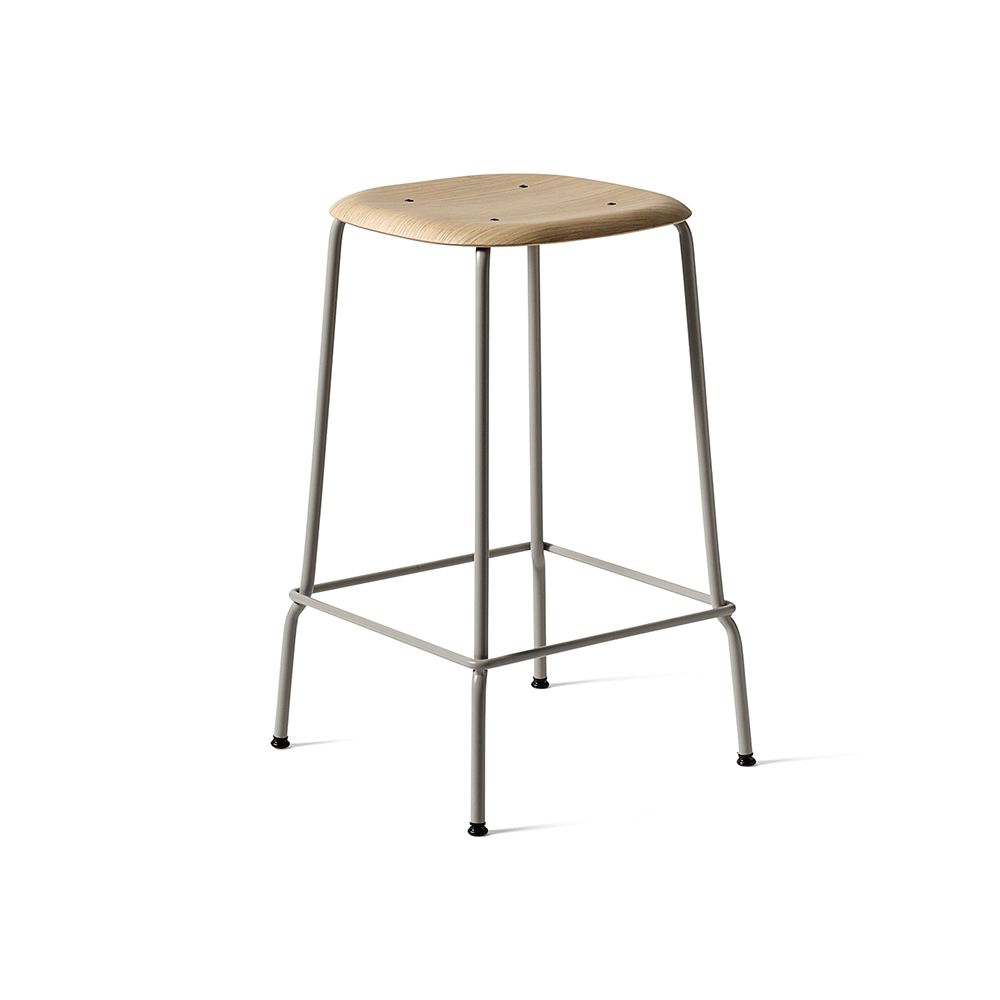 HAY Soft Edge 30 Low barpall soft grey, kromstativ | Skandinavisk Design | Barstolar | Grå