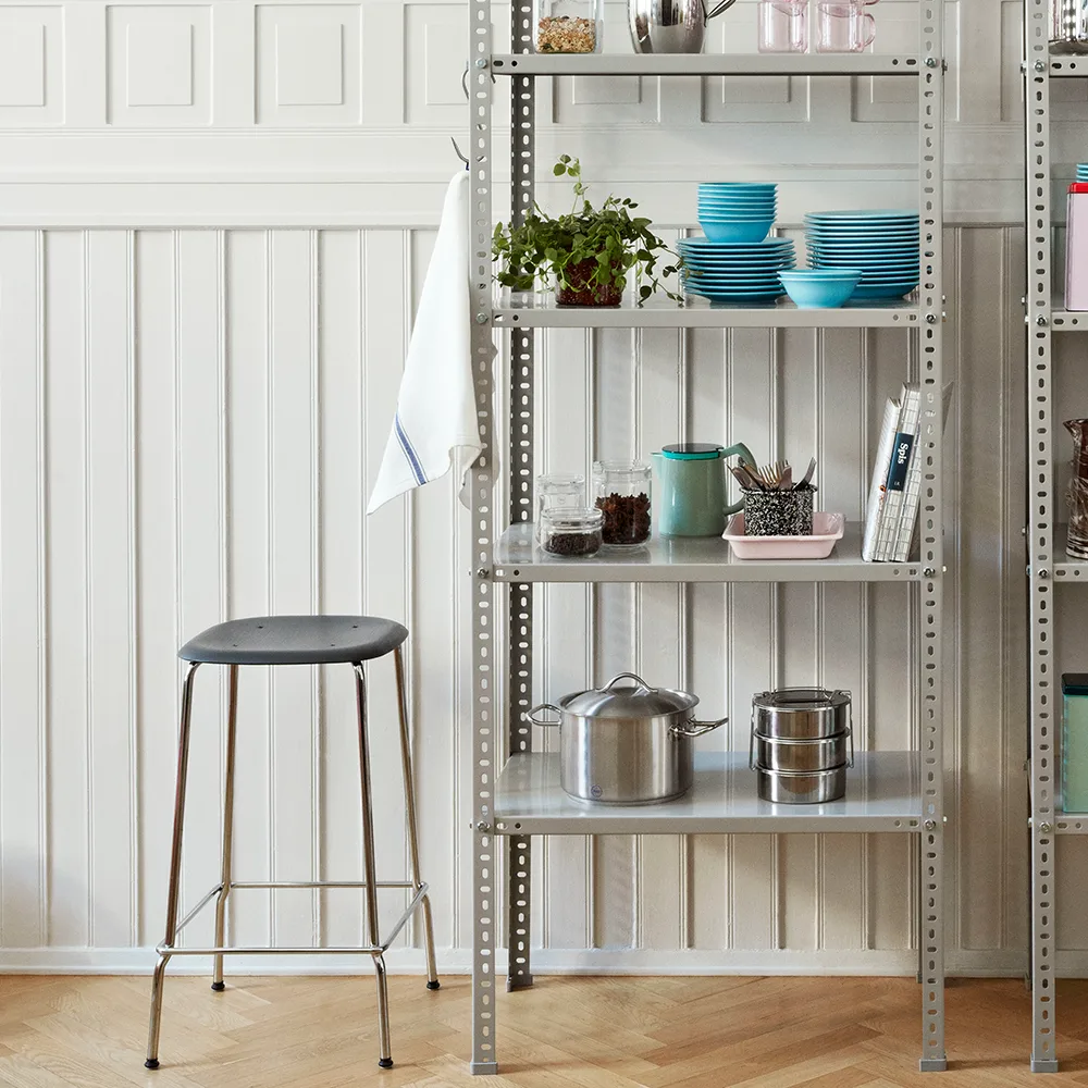 Soft Edge 30 Low barpall, Svart ek-svart stålstativ HAY