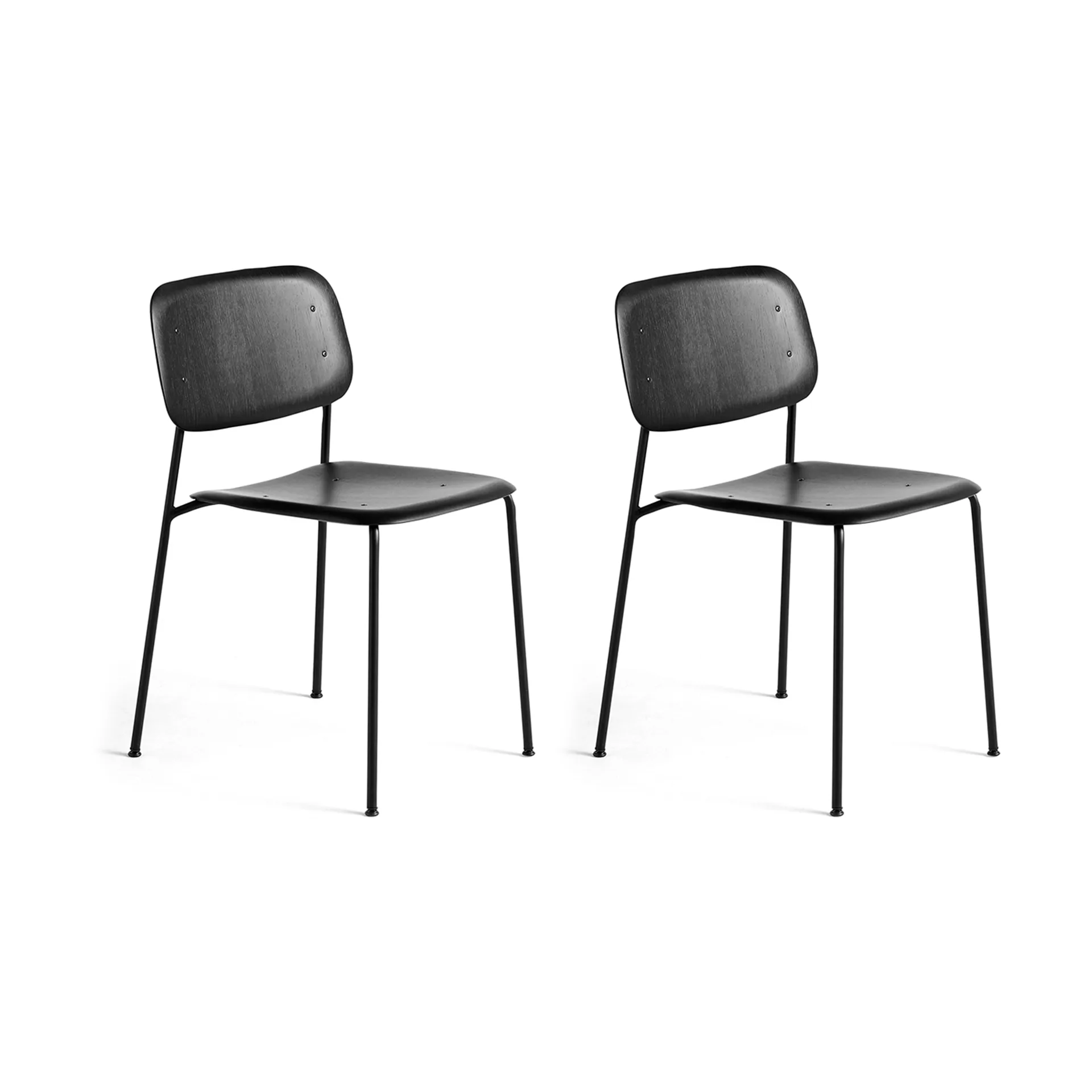 Soft Edge 40 stol, Black oak-svart stålstativ, 2-pack,  HAY