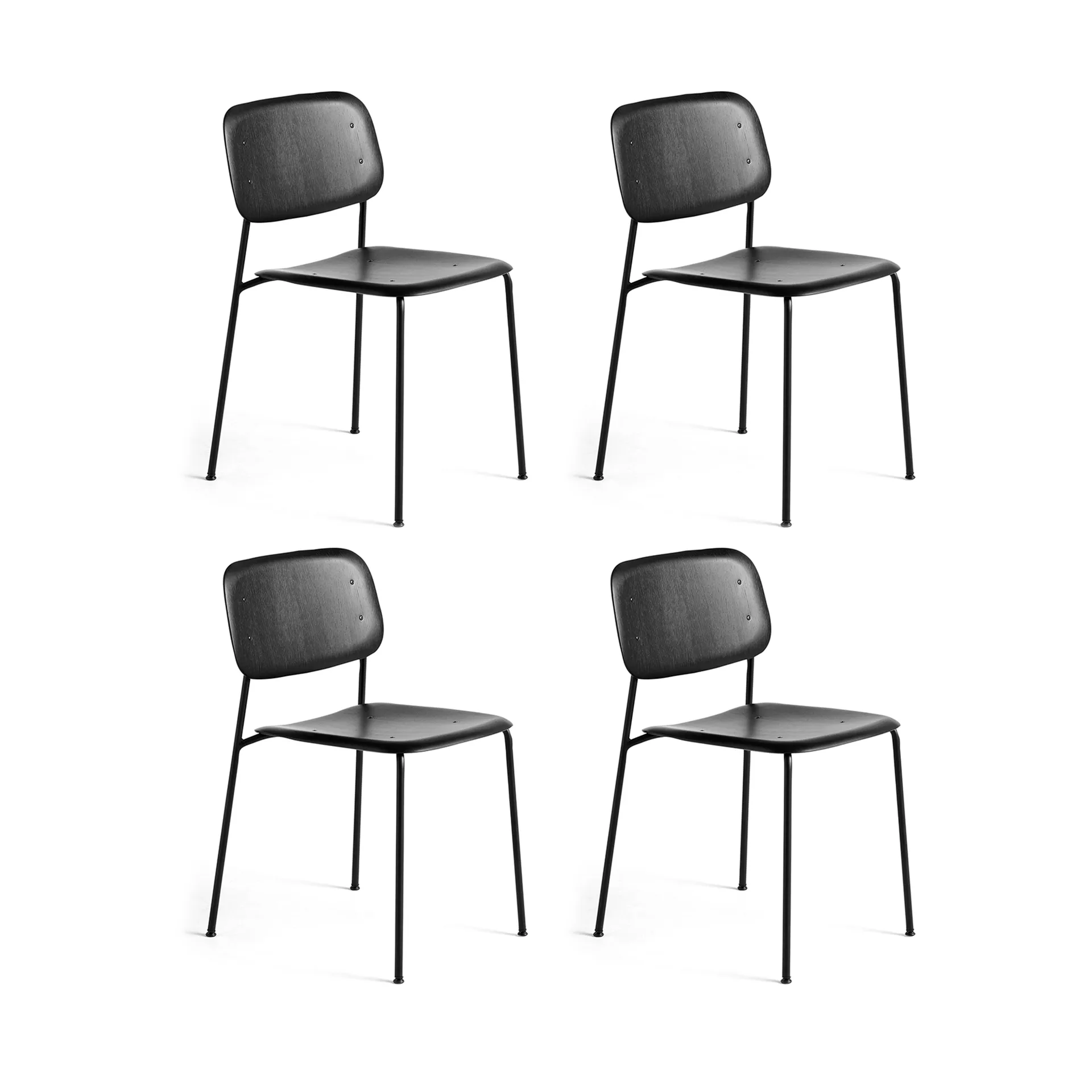 Soft Edge 40 stol, Black oak-svart stålstativ, 4-pack,  HAY
