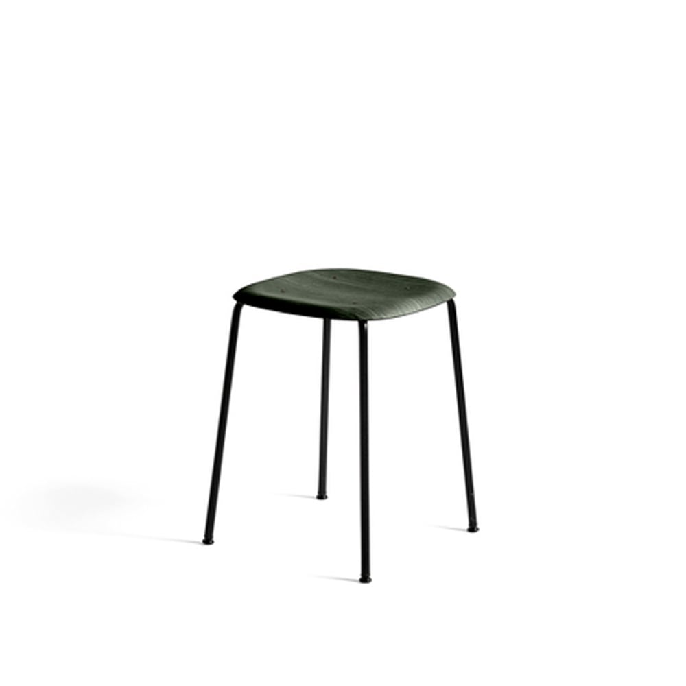 HAY Soft Edge 70 pall hunter, svart stålstativ | Skandinavisk Design | Pallar | Grön