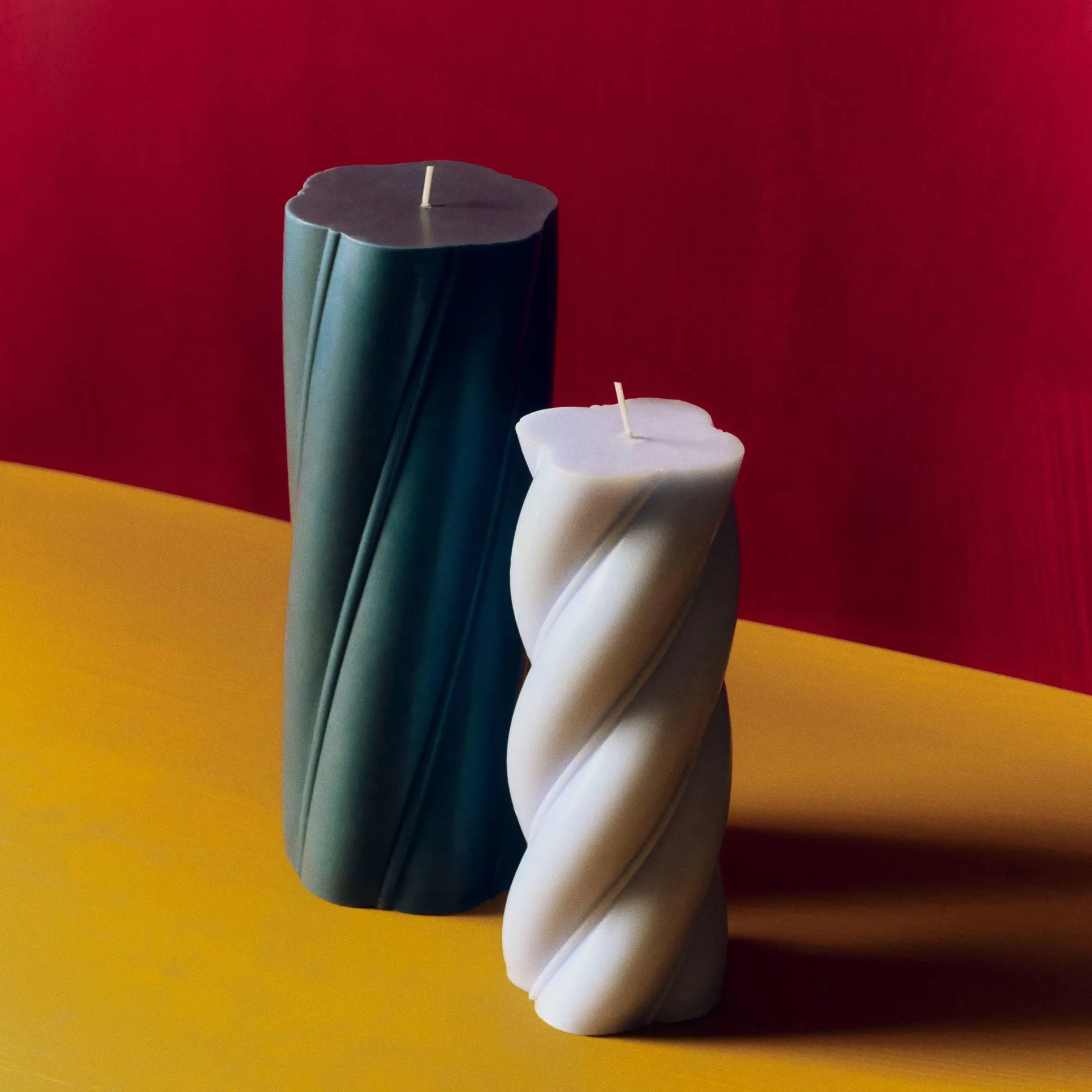 Soft Serve Candle blockljus, Dark teal, Ø9,5x24,5 cm HAY