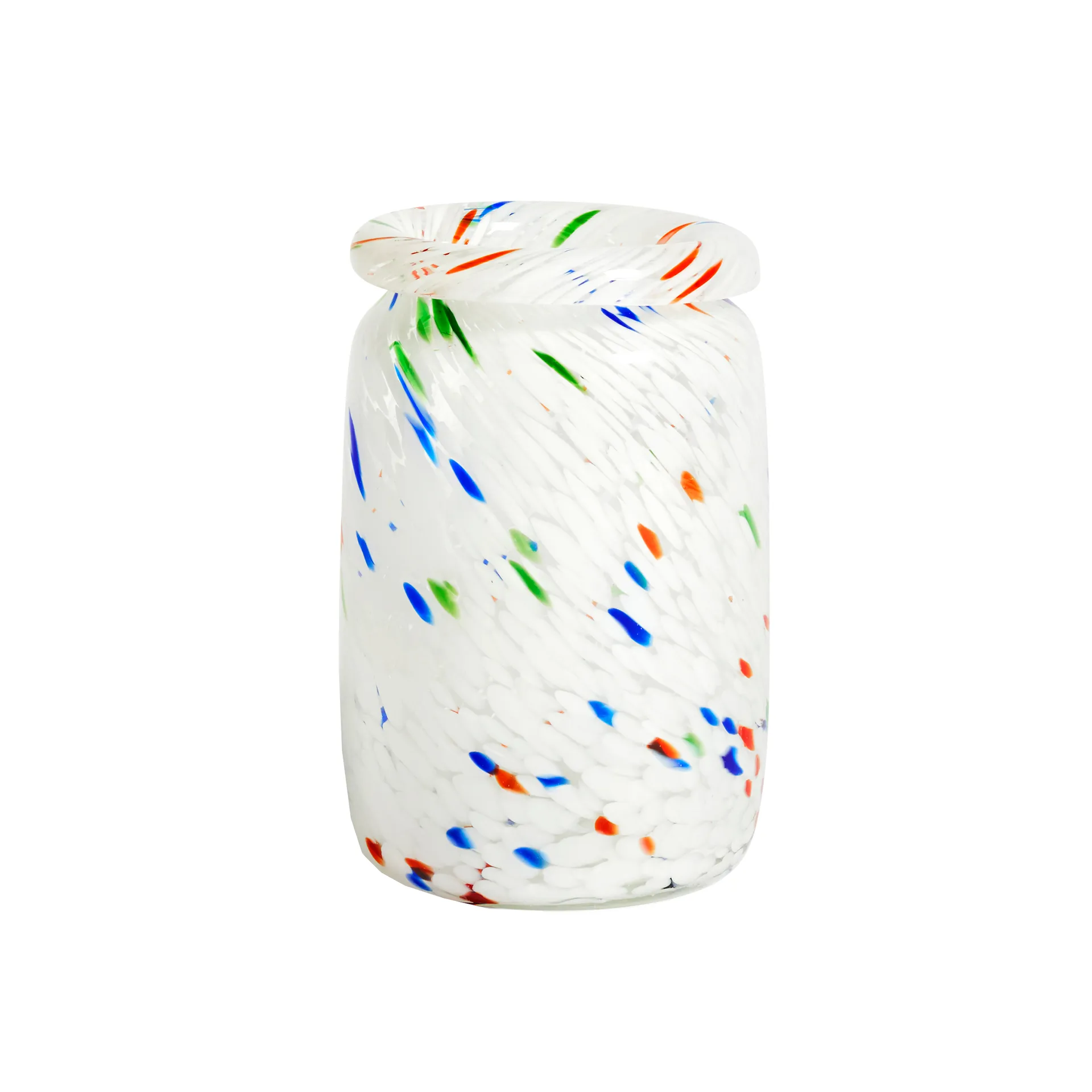 Splash Roll Neck vas M 22 cm, White dot (multi) HAY