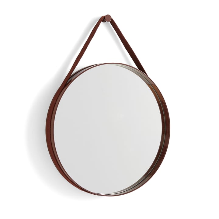 Strap Mirror spegel Ø50 cm - Dark brown - HAY