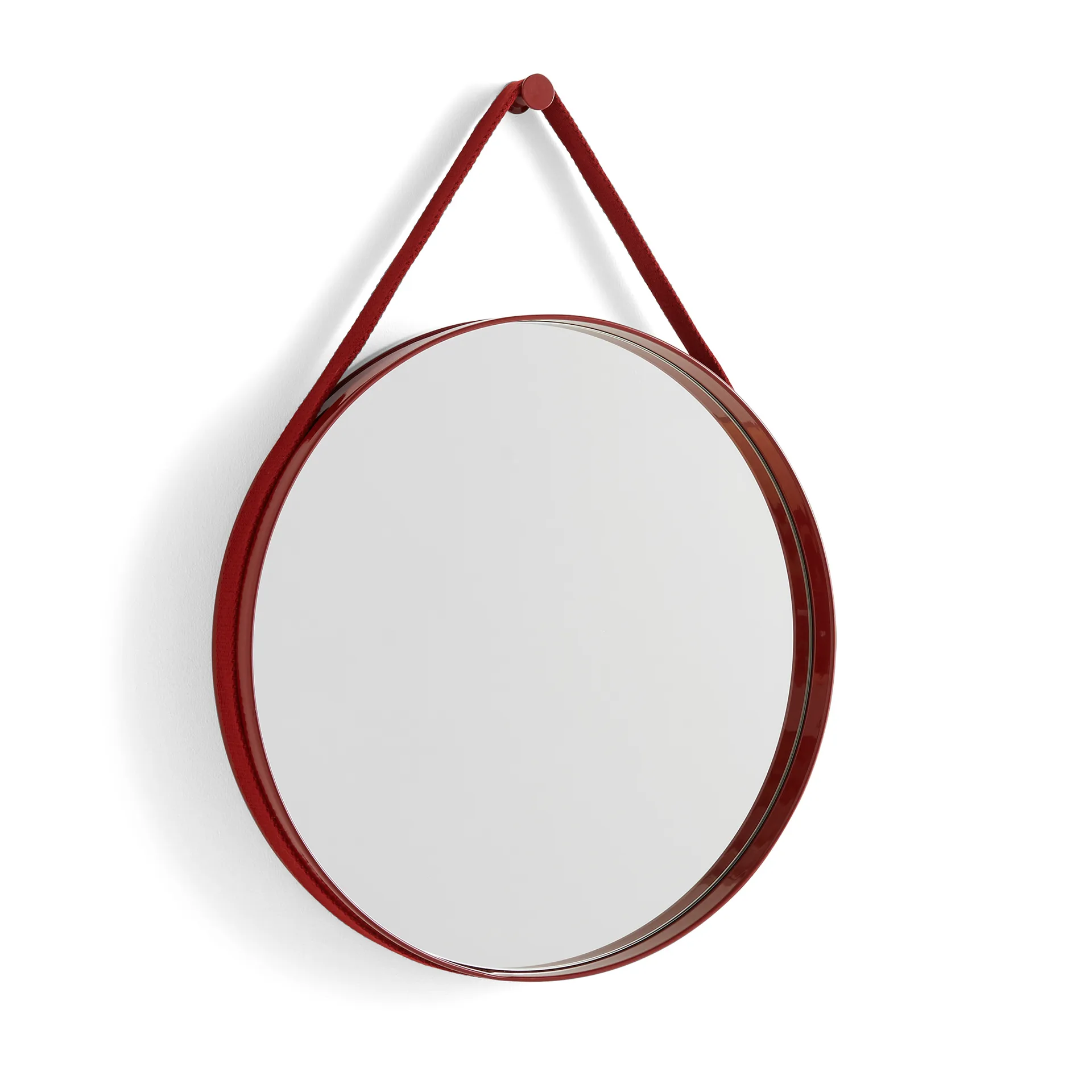 Strap Mirror spegel Ø50 cm, Red HAY