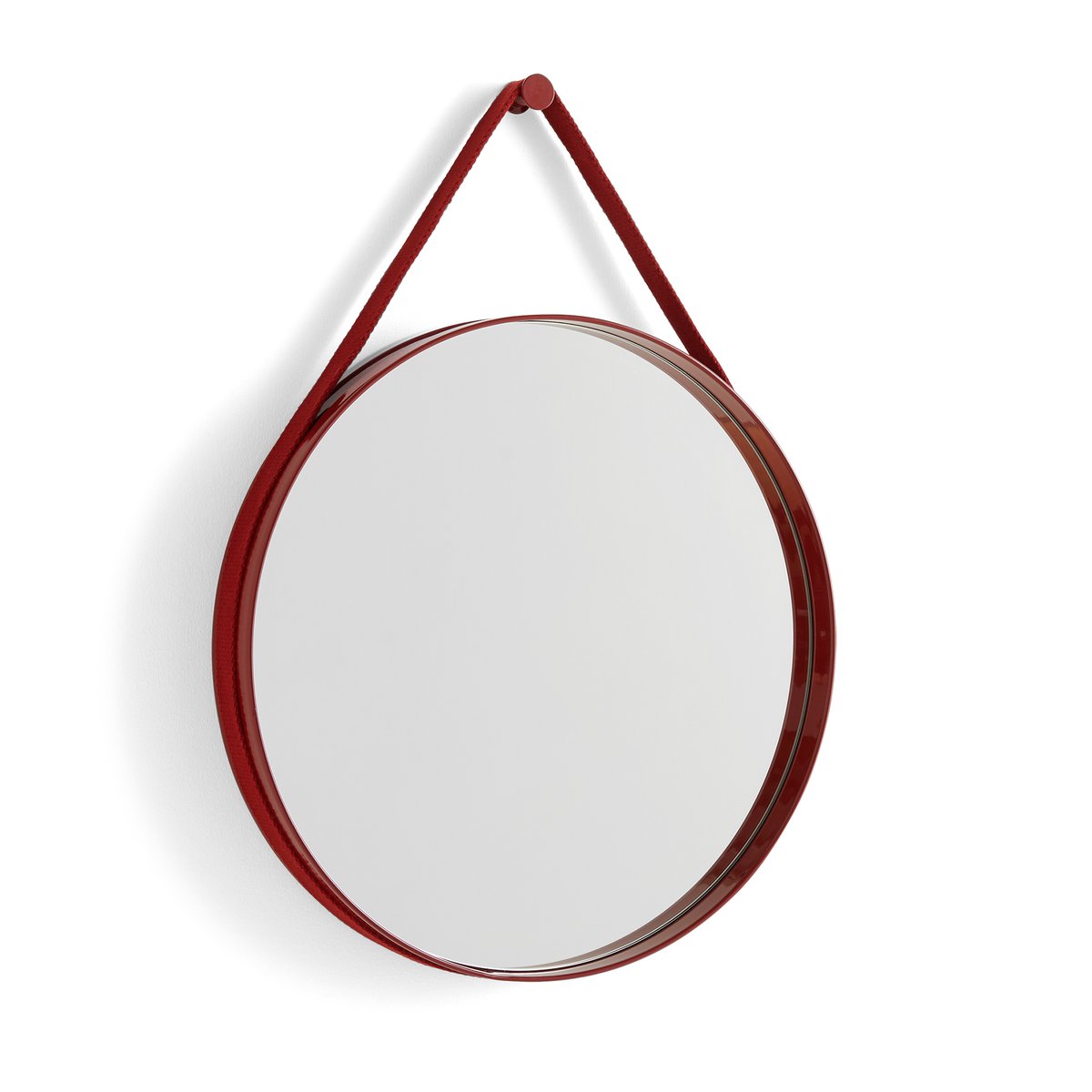 HAY Strap Mirror spegel 50 cm Red | Skandinavisk Design | Väggspeglar | Röd