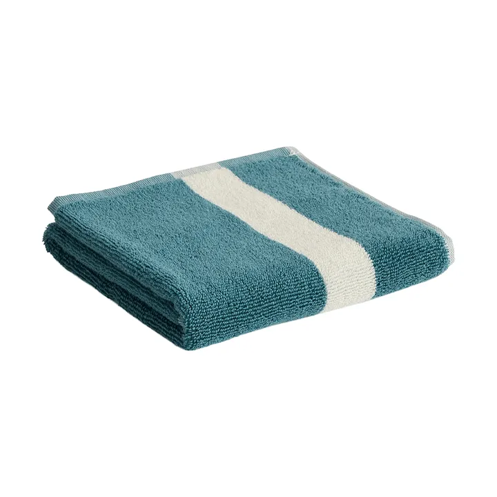 Stripe handduk - Petrol blue, 40x60 cm - HAY