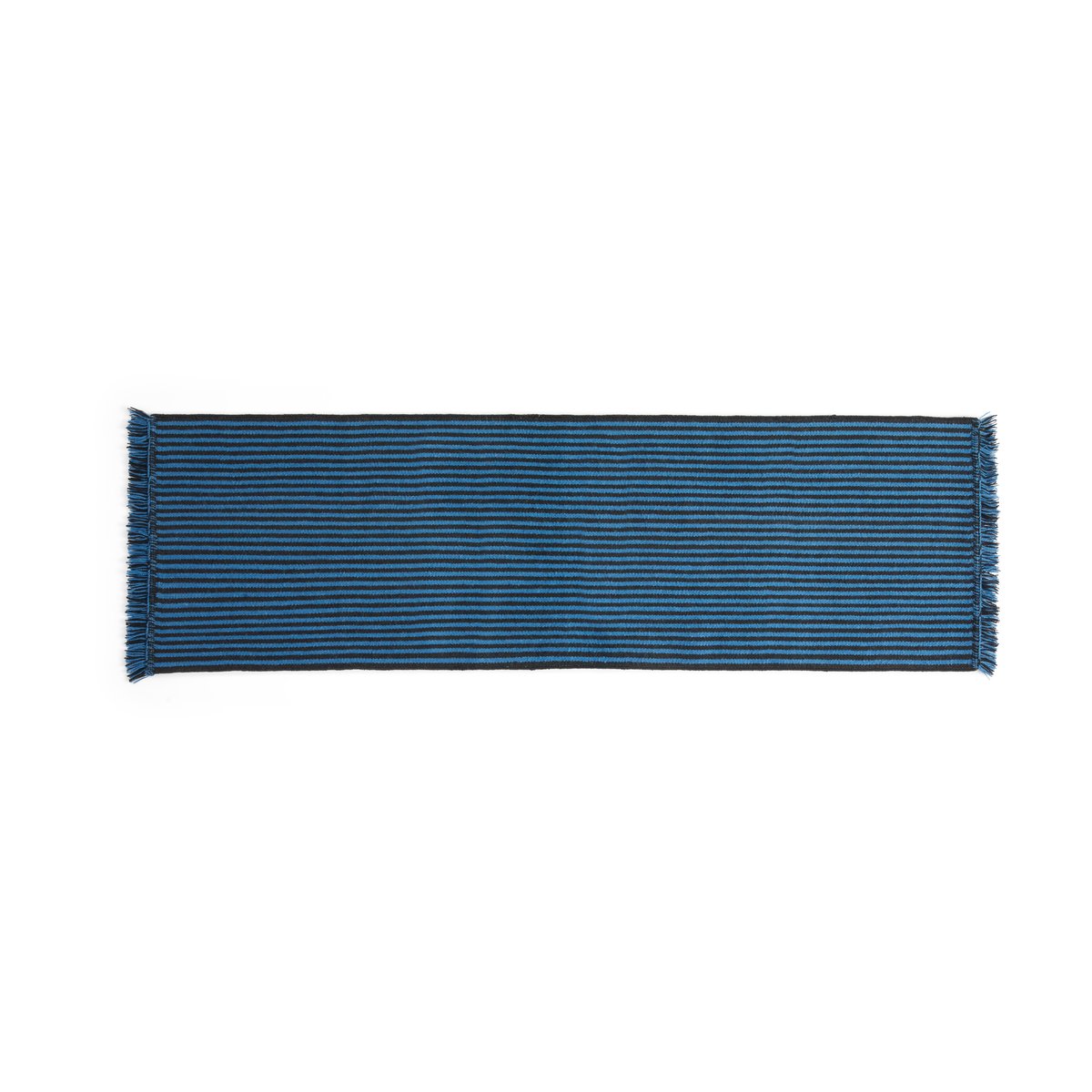 HAY Stripes and Stripes matta 60x200 cm Blue | Skandinavisk Design | Bomulls- & Trasmattor | Blå