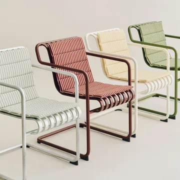 Terrazza Folding sittdyna - Yellow bold stripe, 82x40 cm - HAY