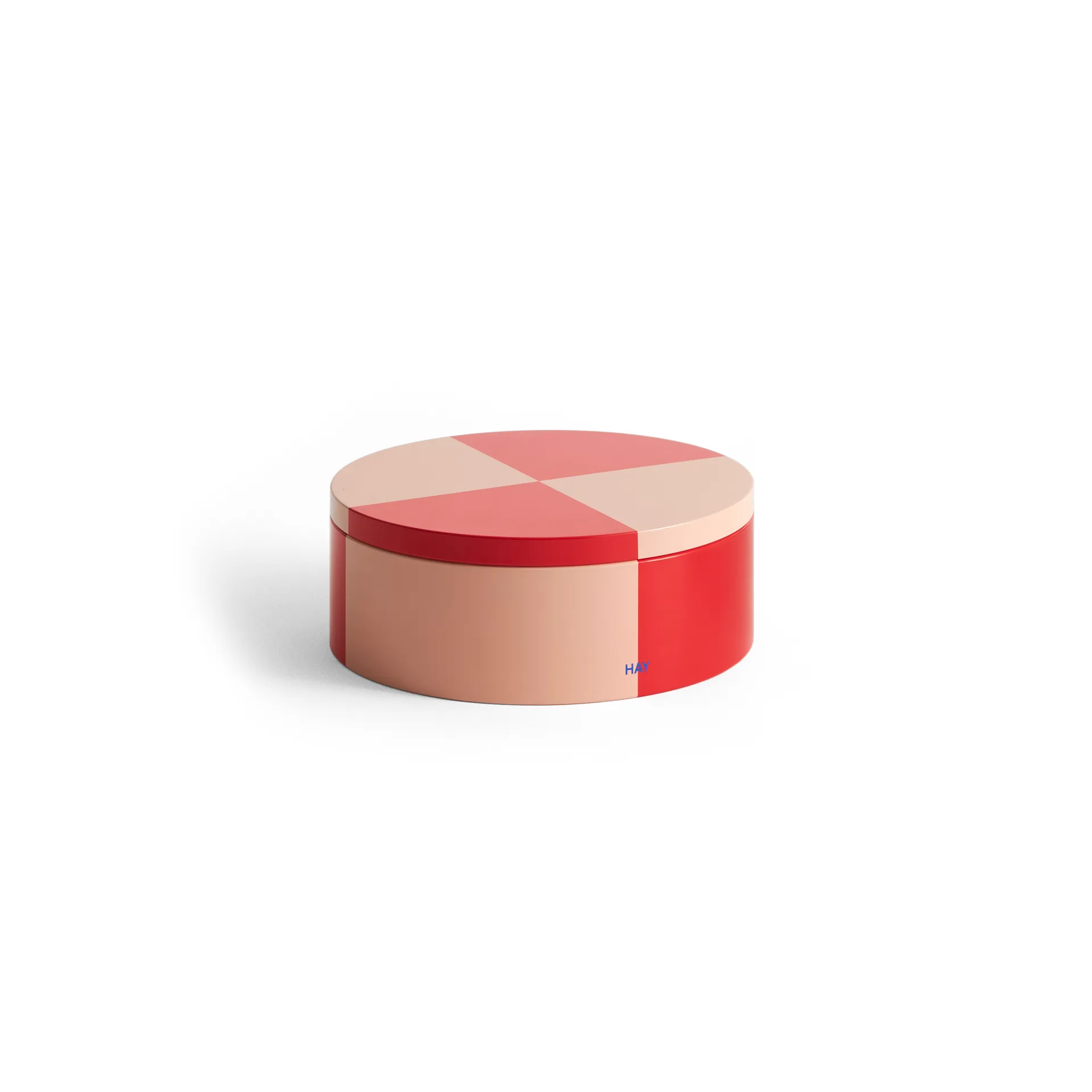 Tin Container förvaringsburk, Round red-soft pink HAY