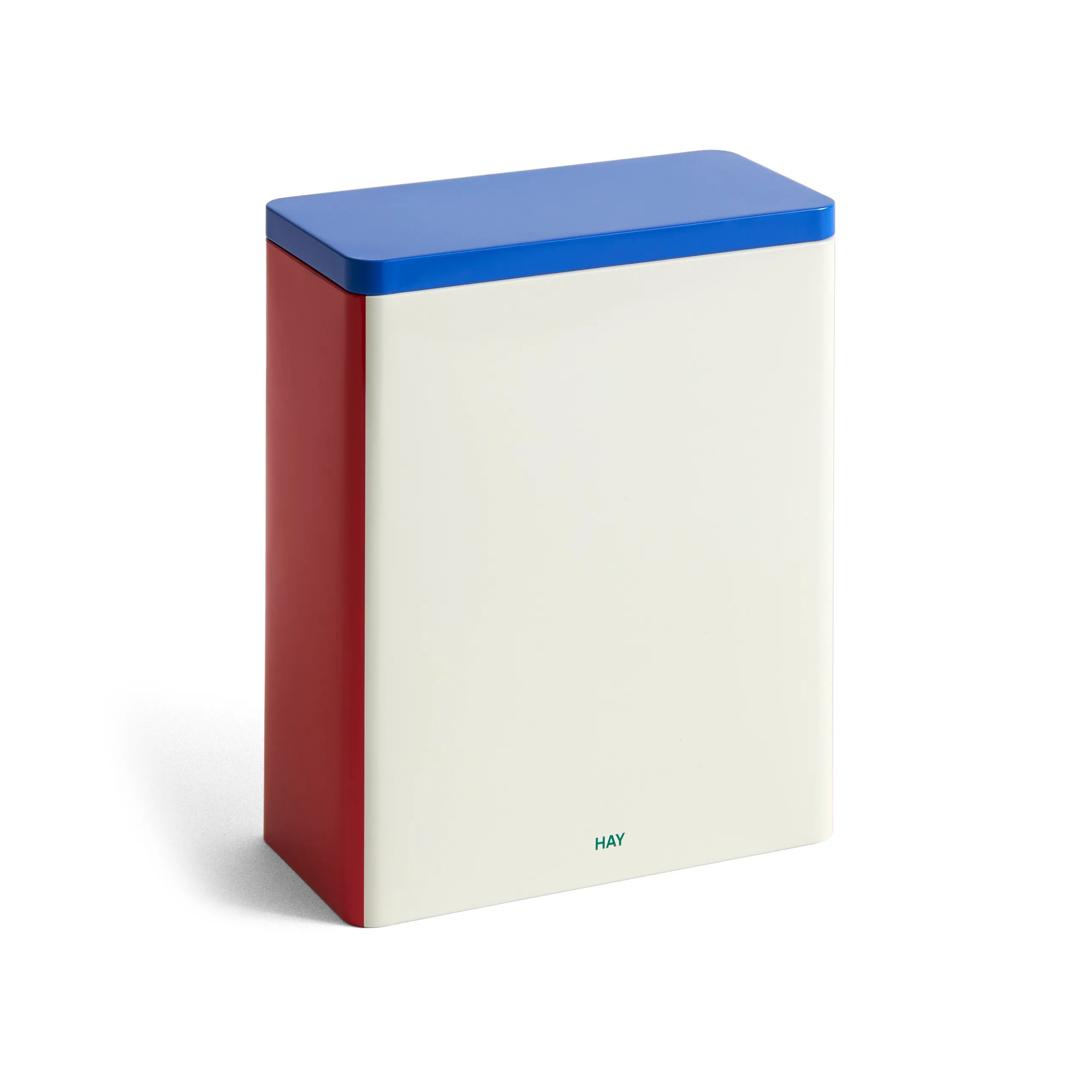 Tin Container förvaringsburk x-large, Off white-blue