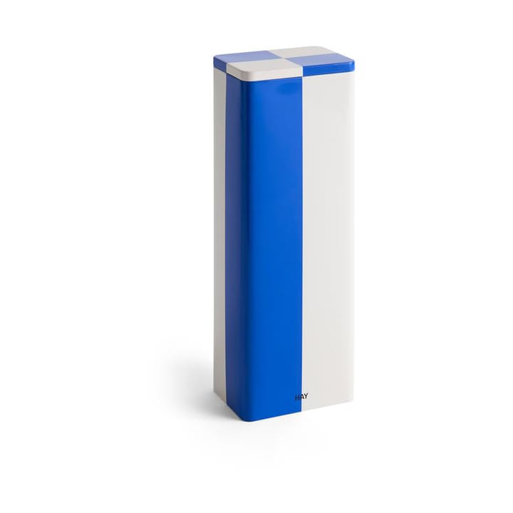 Tin Container Slim förvaringsburk - Slim blue-off white - HAY