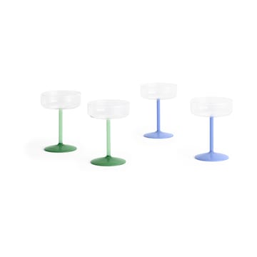 Tint coupeglas 20 cl 2-pack - Clear-jade light green-jade dark green - HAY