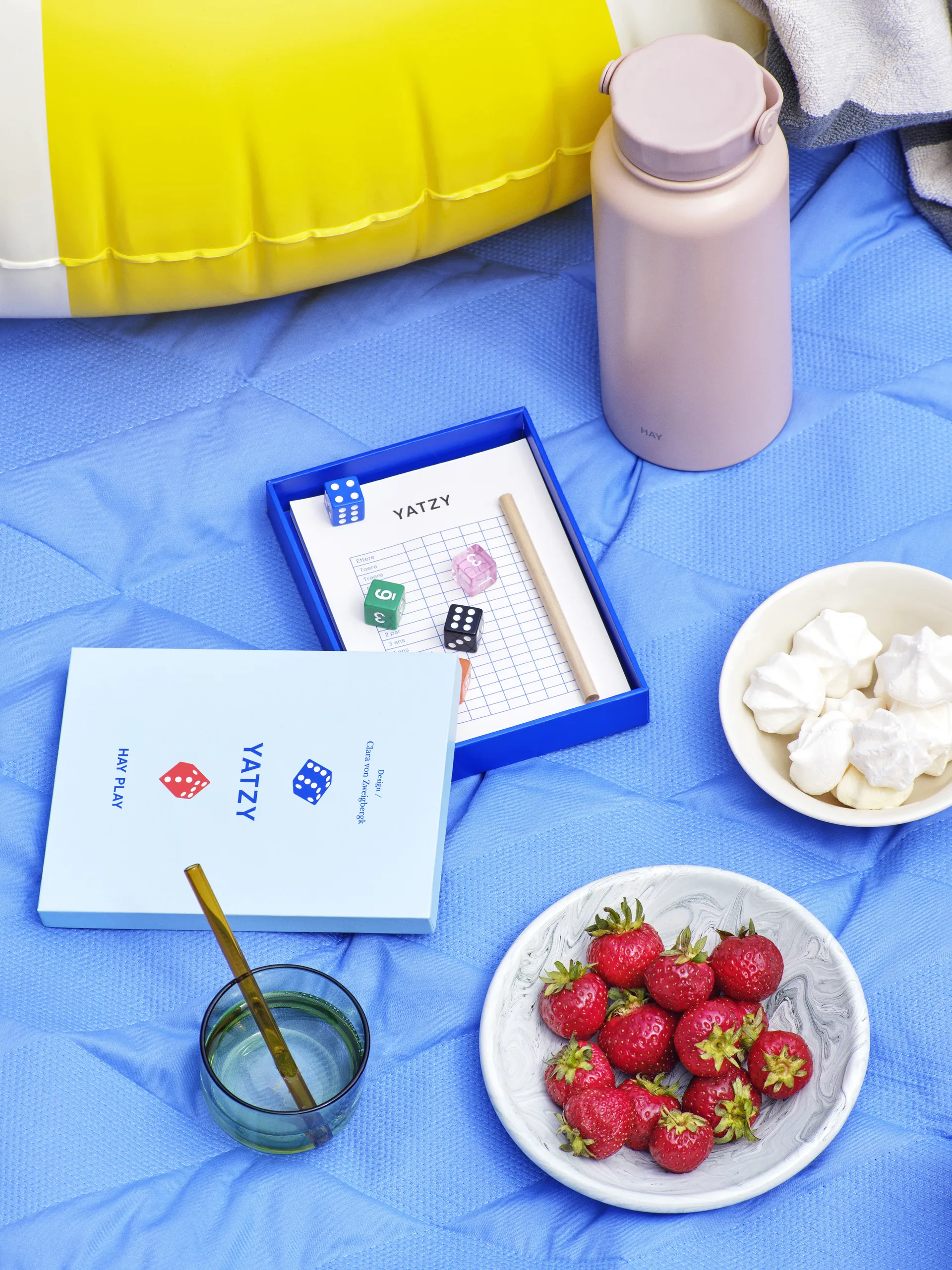 Tint glas 20 cl 2-pack, Ljusblå-röd kant HAY