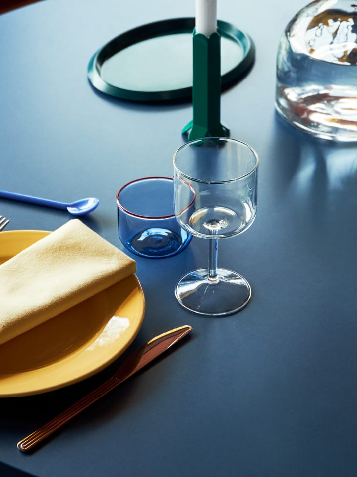 Tint glas 20 cl 2-pack, Ljusblå-röd kant HAY