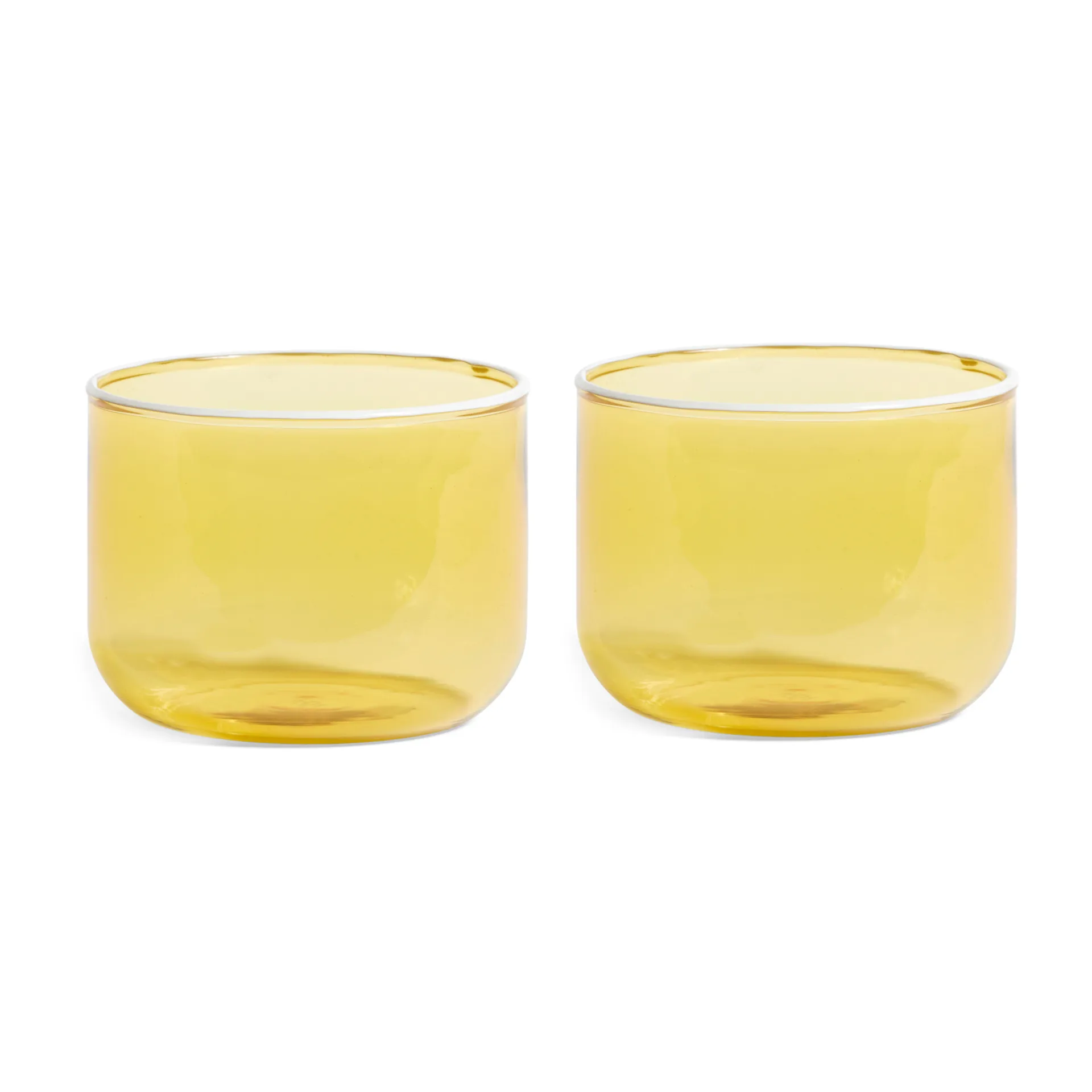 Tint glas 20 cl 2-pack, Ljusgul-vit kant HAY