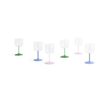 Tint vinglas 25 cl 2-pack - Clear-jade light pink-light pink - HAY