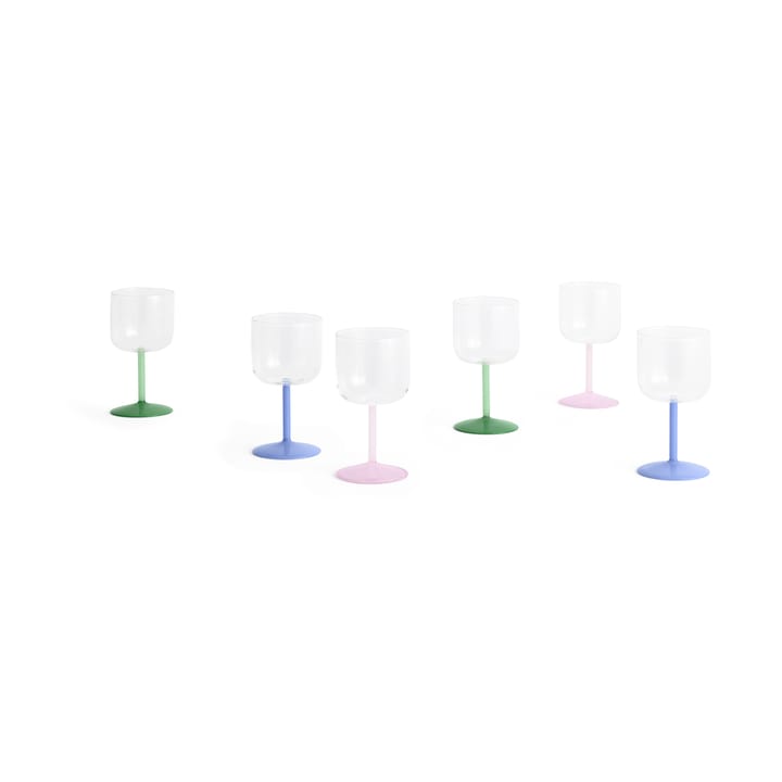 Tint vinglas 25 cl 2-pack, Clear-jade light pink-light pink HAY
