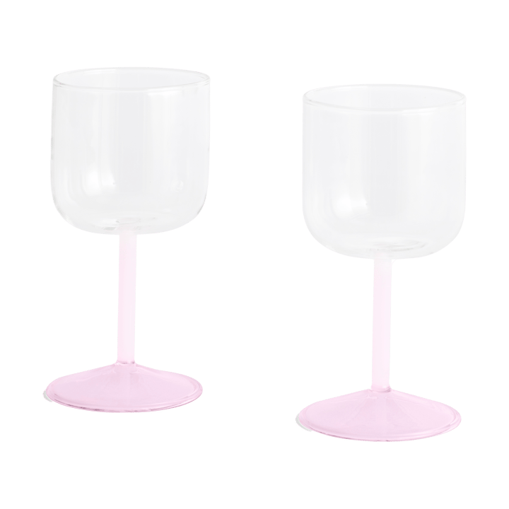 Tint vinglas 25 cl 2-pack - Clear-jade light pink-light pink - HAY