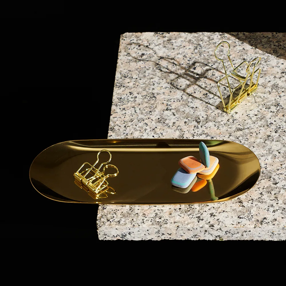 Tray bricka, golden, small HAY