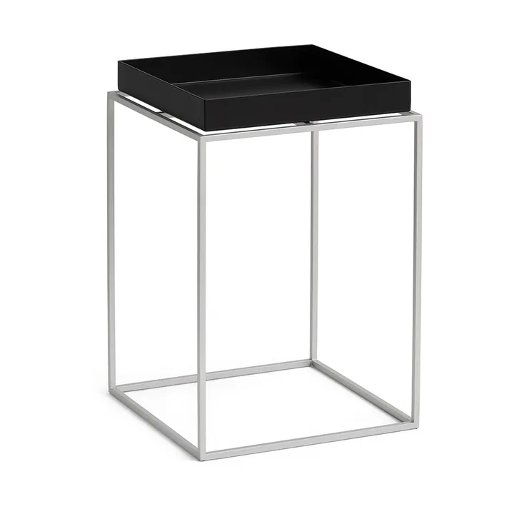 Tray Table medium brickbord - Black-silikon grå, 30x30x44 cm - HAY