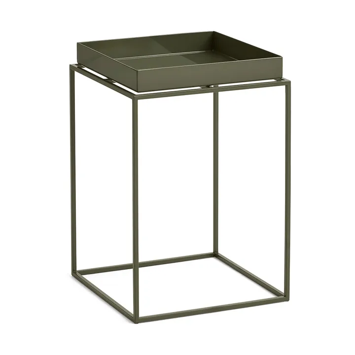 Tray Table medium brickbord - Olive green, 30x30x44 cm - HAY