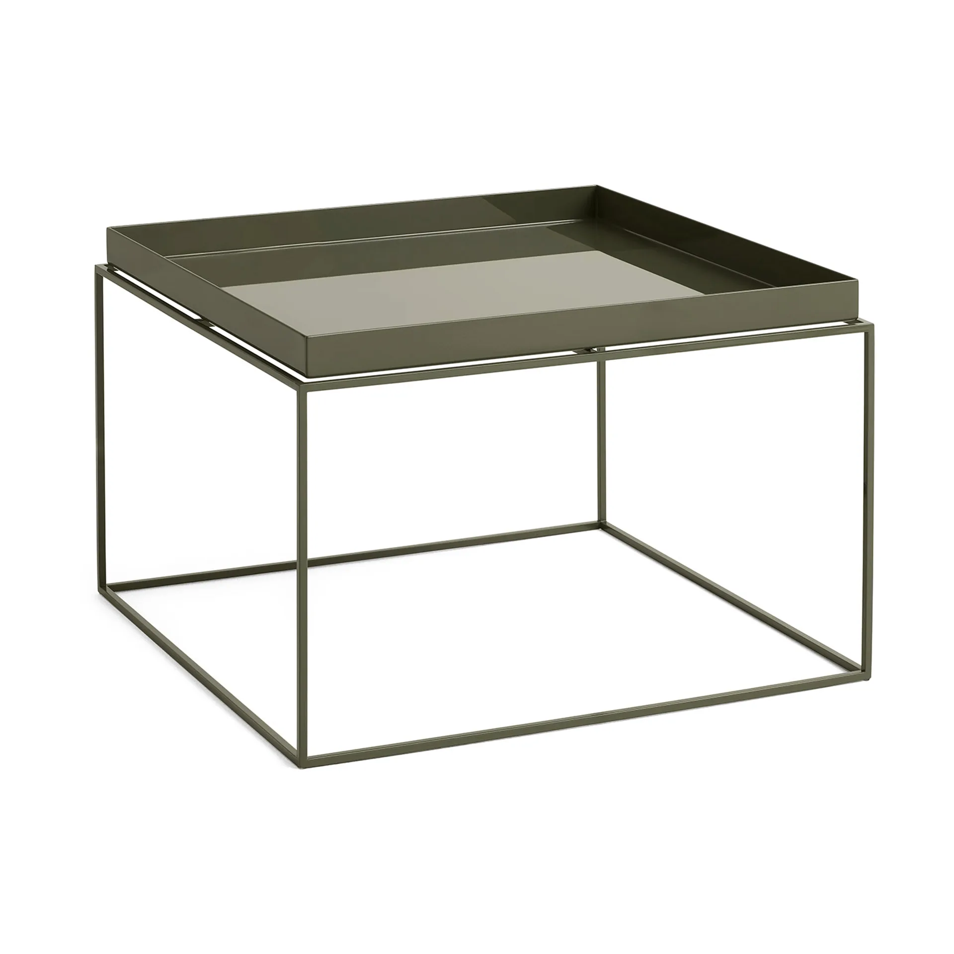 Tray Table medium brickbord, Olive green, 60x60x39 cm HAY