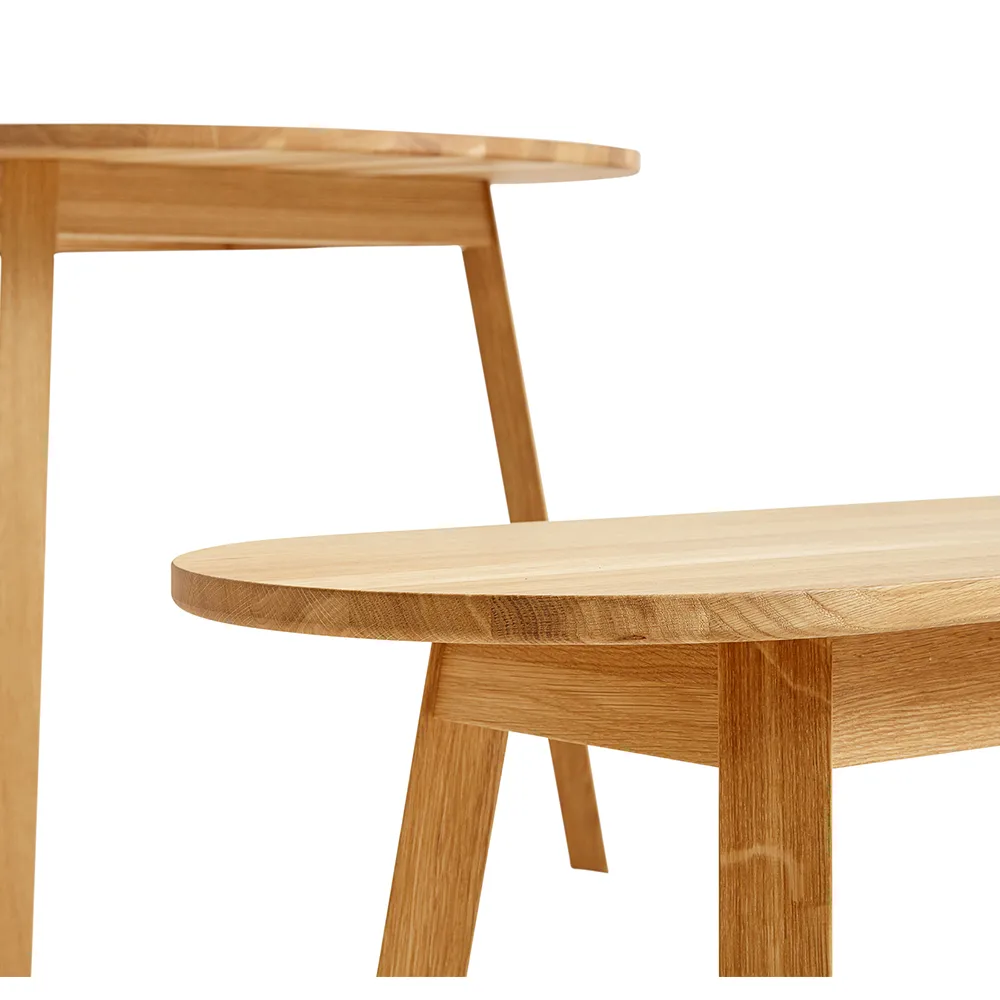 Triangle Leg bänk, water-based lacquered oak, 150 cm HAY