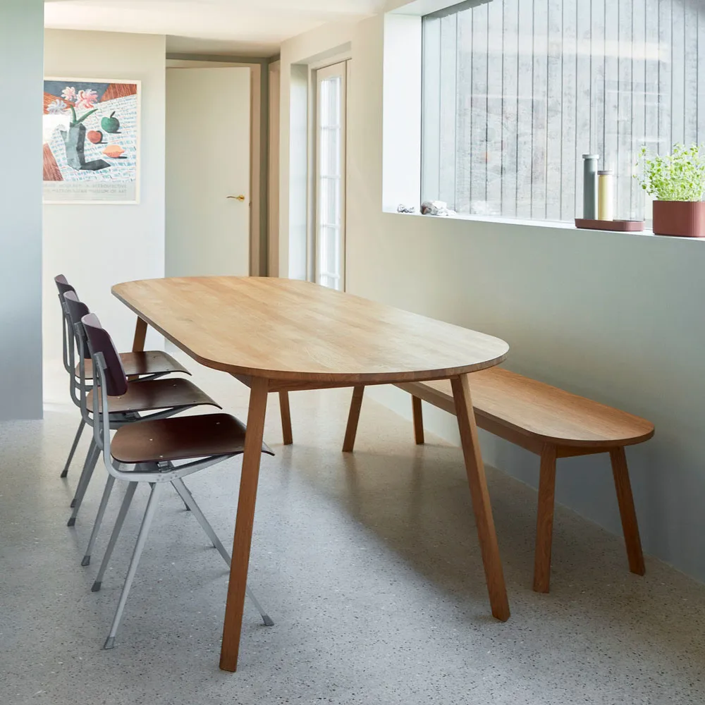 Triangle Leg matbord, ek lack, 200x85 cm HAY