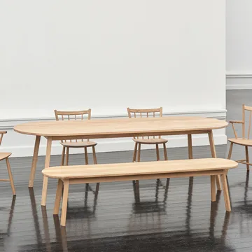 Triangle Leg matbord - Lackad ek, 250x85 cm - HAY