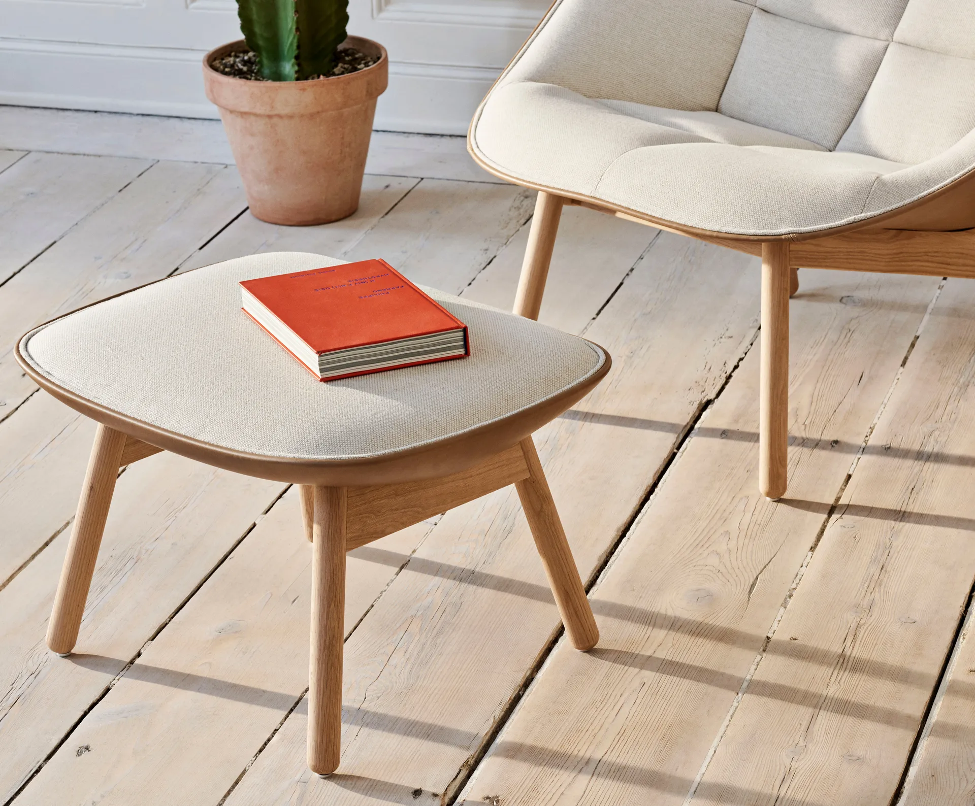 Uchiwa fotpall, Cream A5-ek-canvas 244 HAY