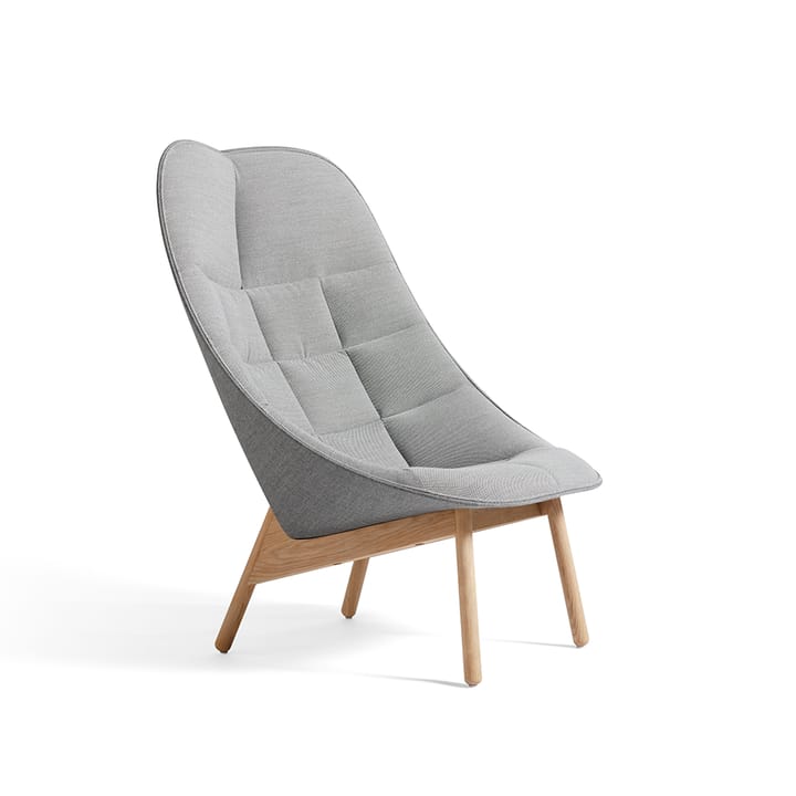Uchiwa Quilt loungefåtölj - Steelcut trio 133 grey-ek-baksida remix 143 - HAY