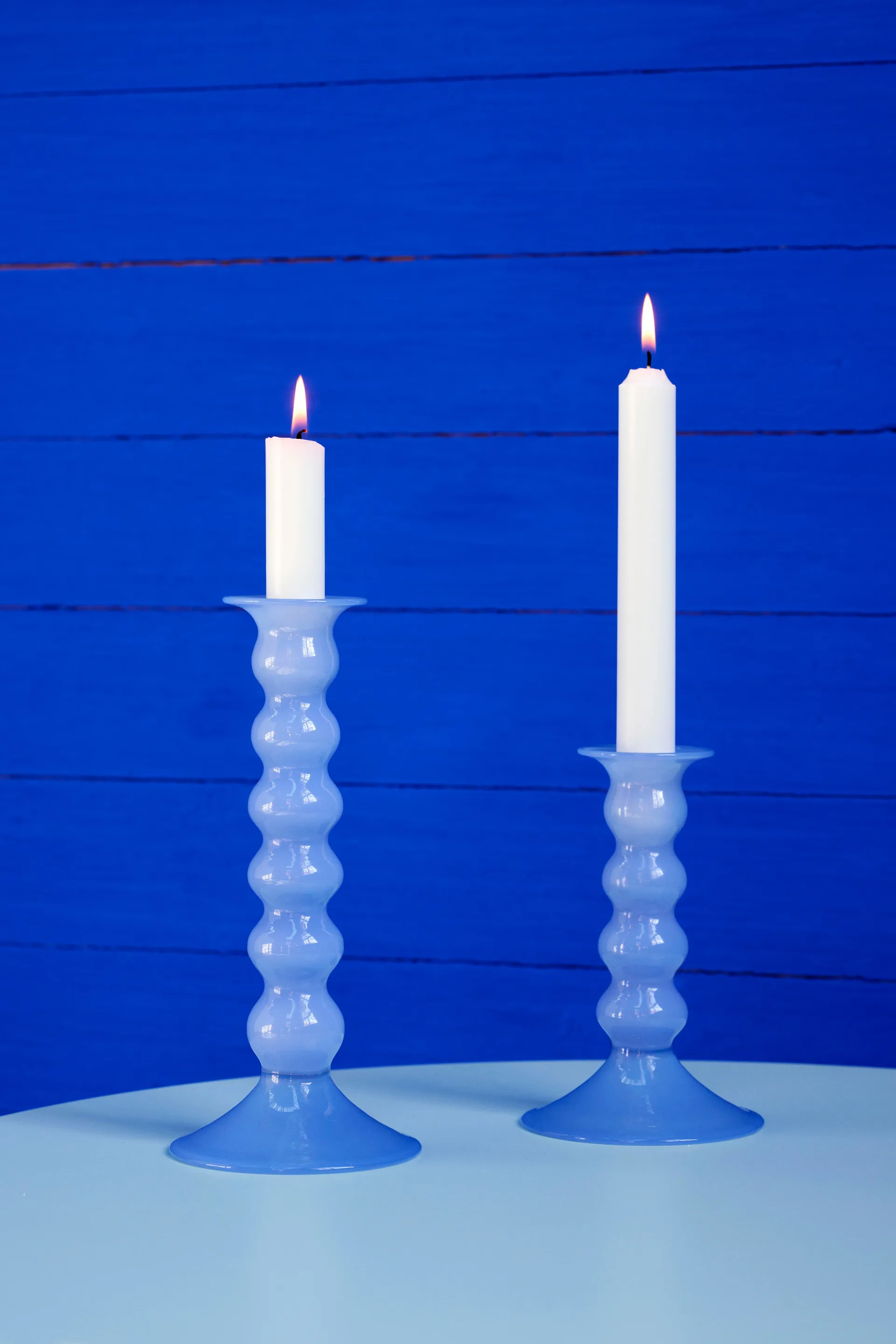 Wavy ljusstake stor 21 cm, Jade light blue HAY