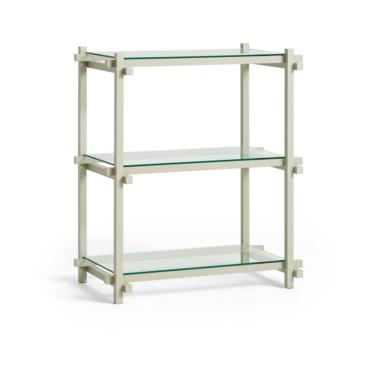 HAY Woody Column hylla Beech-clear glass, low | Skandinavisk Design | Hyllor & Hyllsystem | Grå