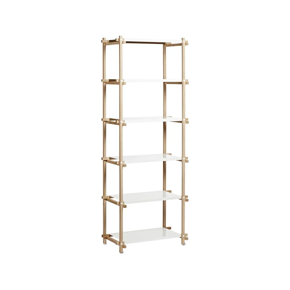 HAY Woody Column hylla Oak-white lacquered shelf, high