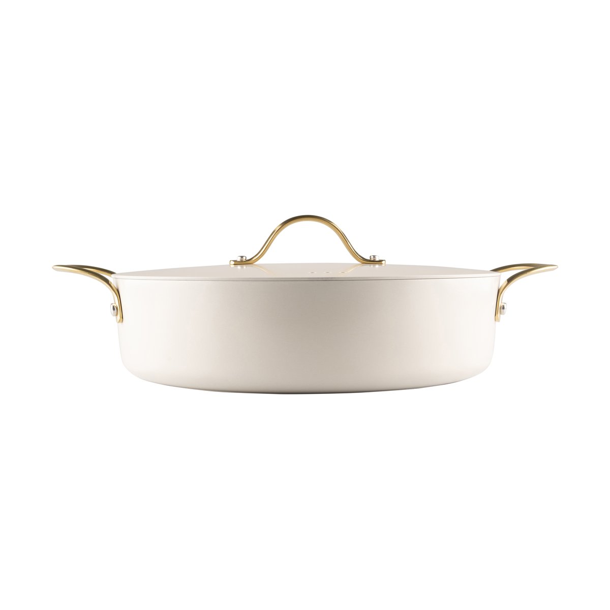 Heirol Royal Pearl gryta med lock Ø28 cm Vit-guld | Skandinavisk Design | Stekpannor | Vit