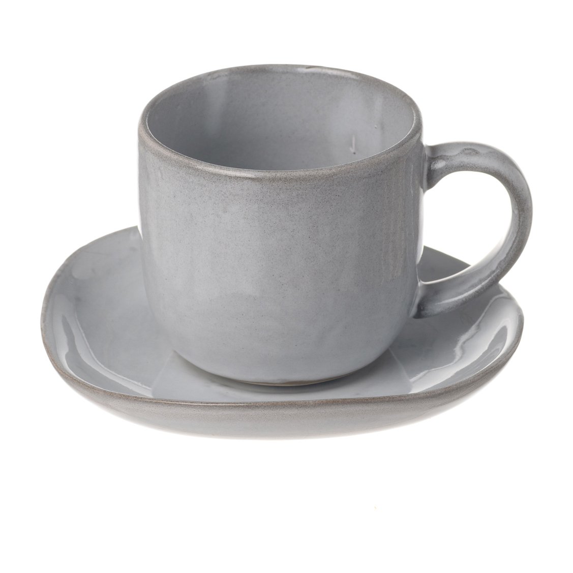 Heirol x Nosse Svelte kopp med fat 12 cl Stone | Skandinavisk Design | Kaffekoppar | Grå