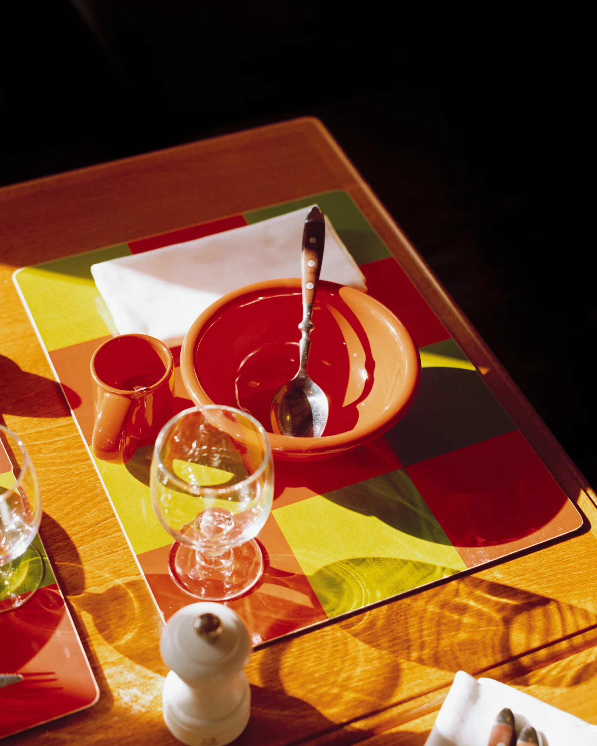 Check bordstablett 30x40 cm 2-pack, Honey-pink Hem