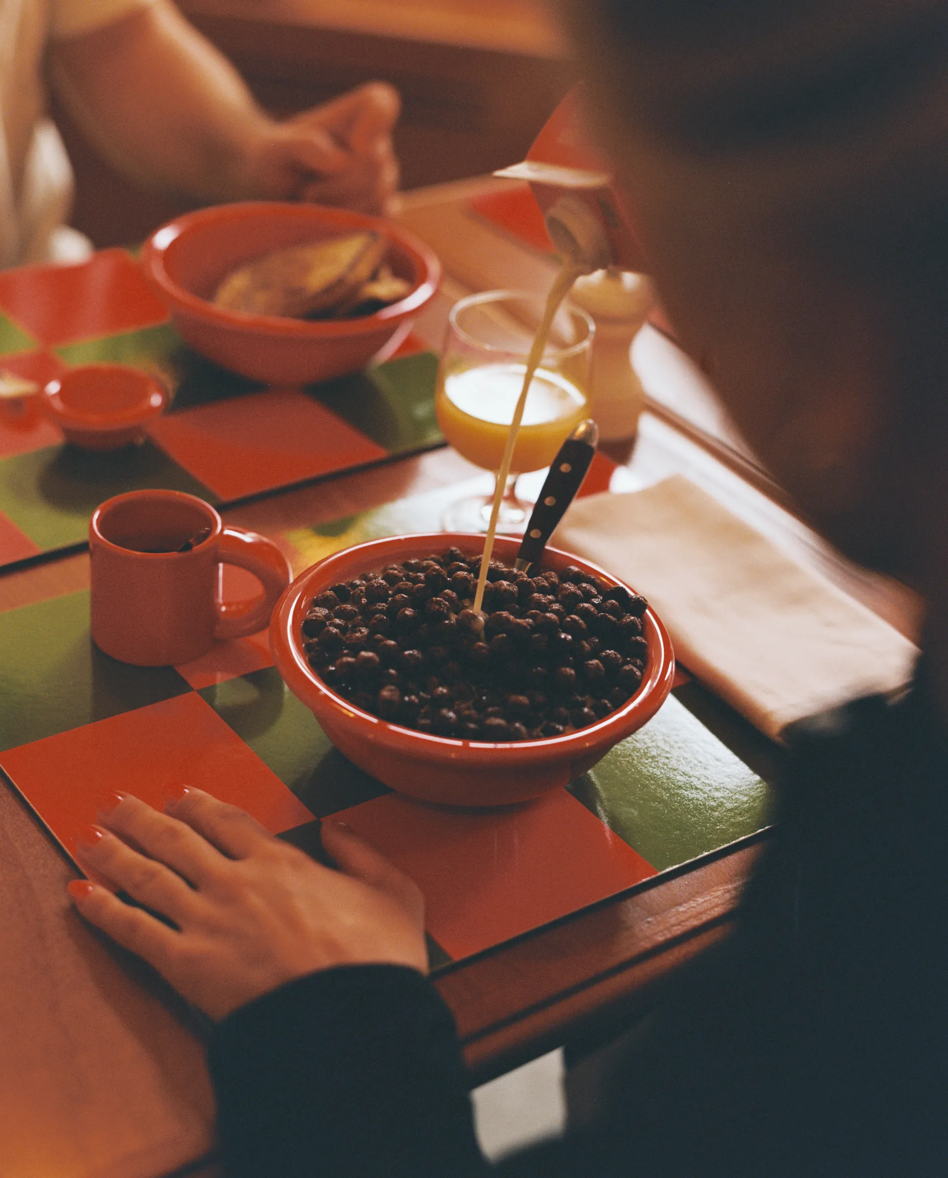 Check bordstablett 30x40 cm 2-pack, Honey-pink Hem