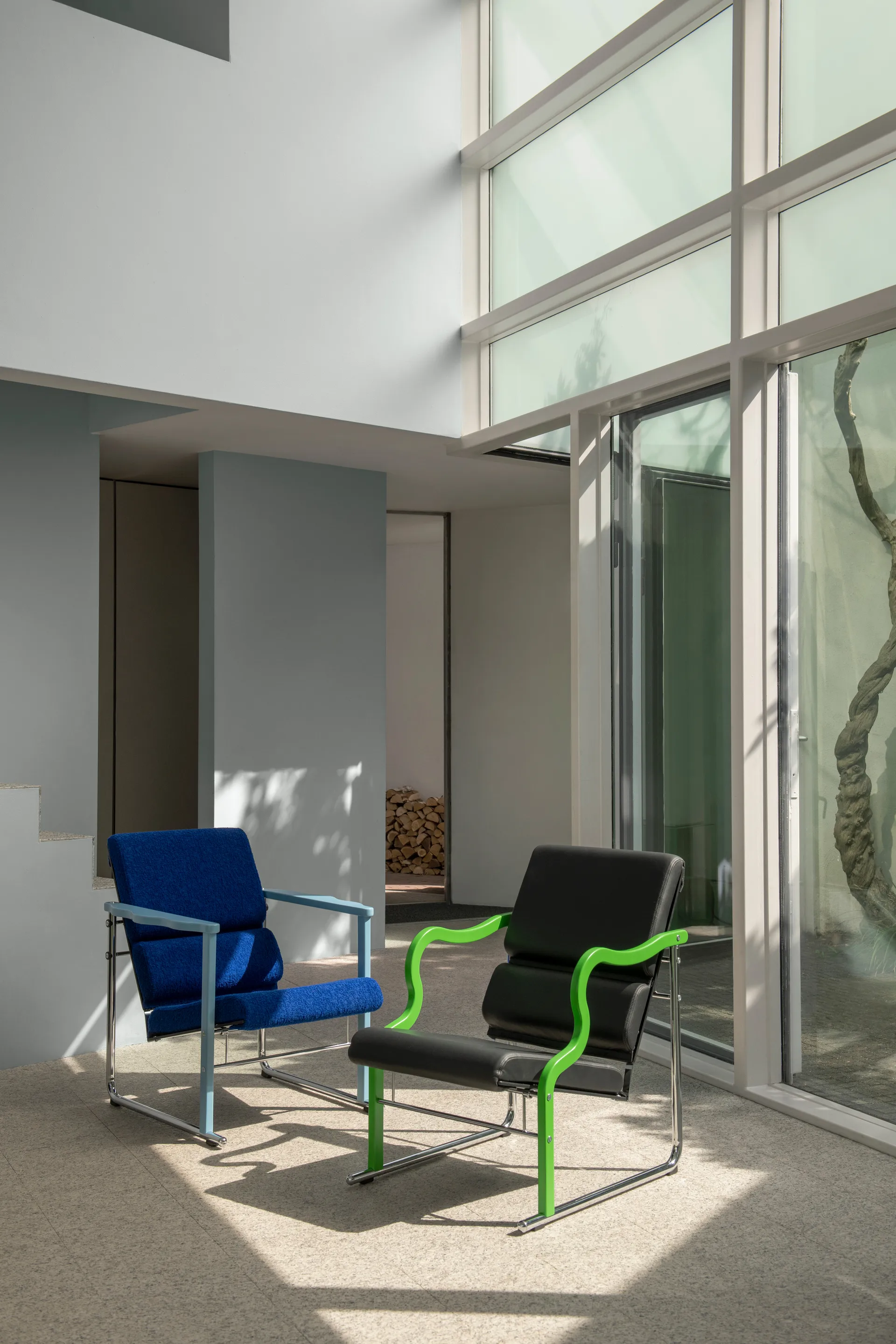 Experiment 501 loungefåtölj, Green-ultramarine Hem