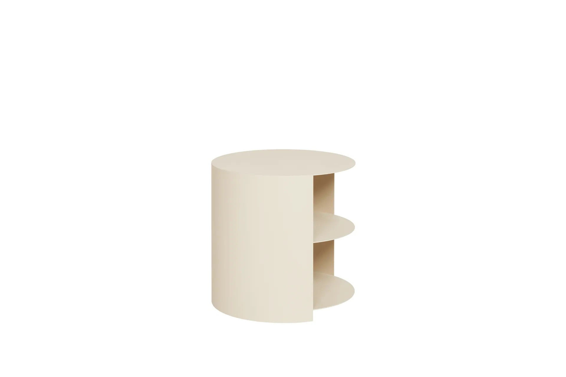 Hide sidobord Ø38x41 cm, Light ivory textured Hem