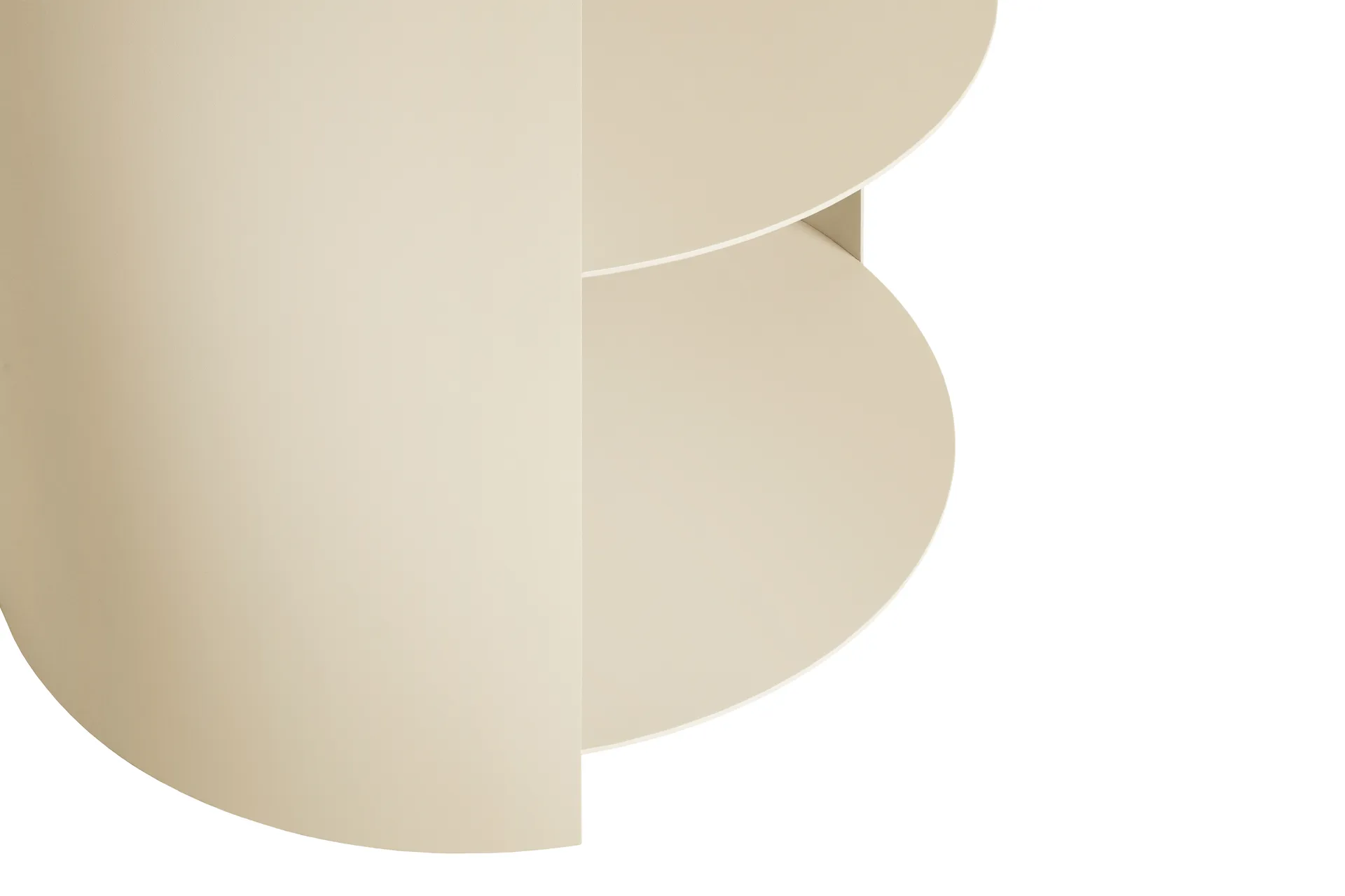 Hide sidobord Ø38x41 cm, Light ivory textured Hem