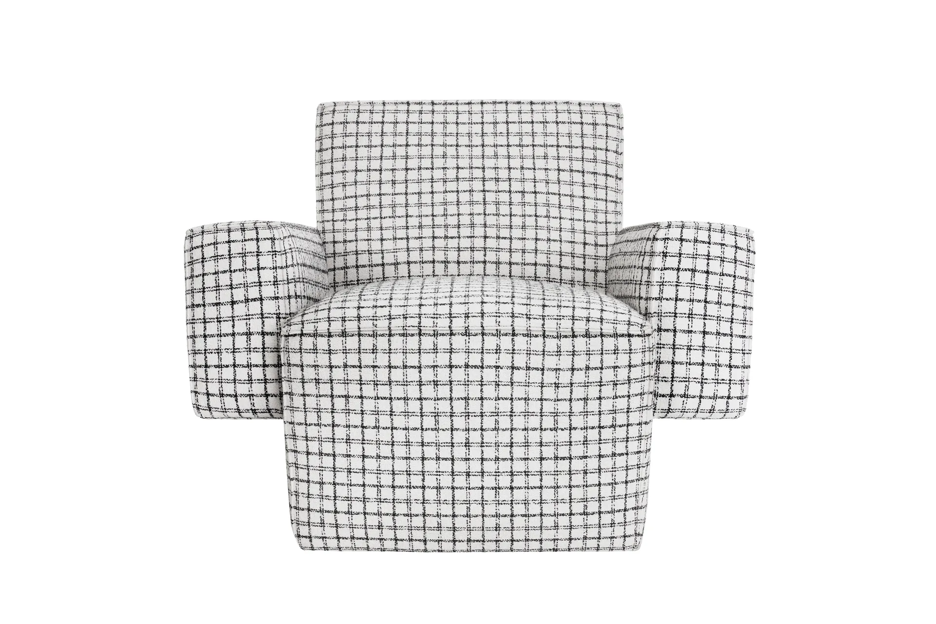 Hunk loungefåtölj med armstöd, Checkered black/white Hem