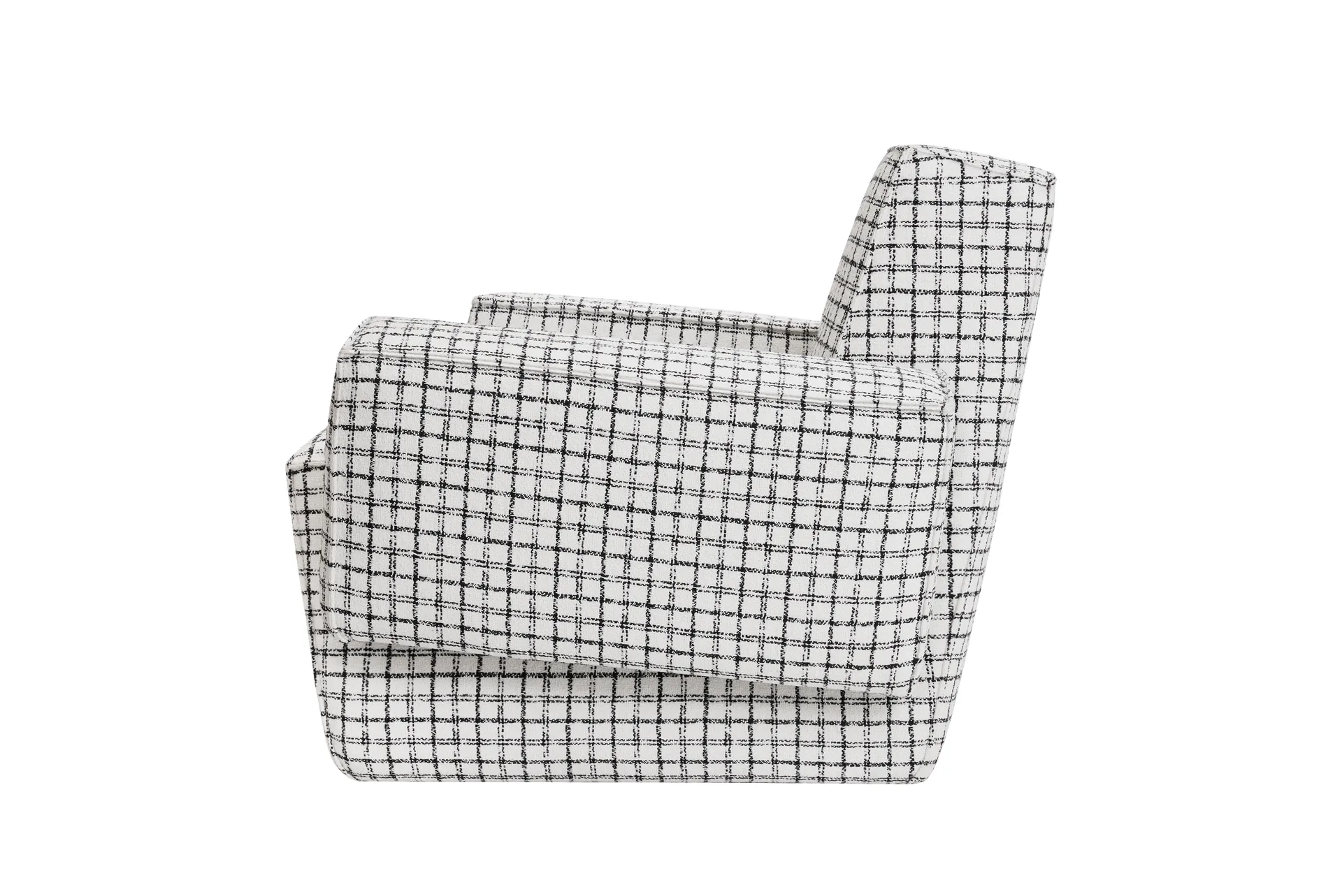 Hunk loungefåtölj med armstöd, Checkered black/white Hem