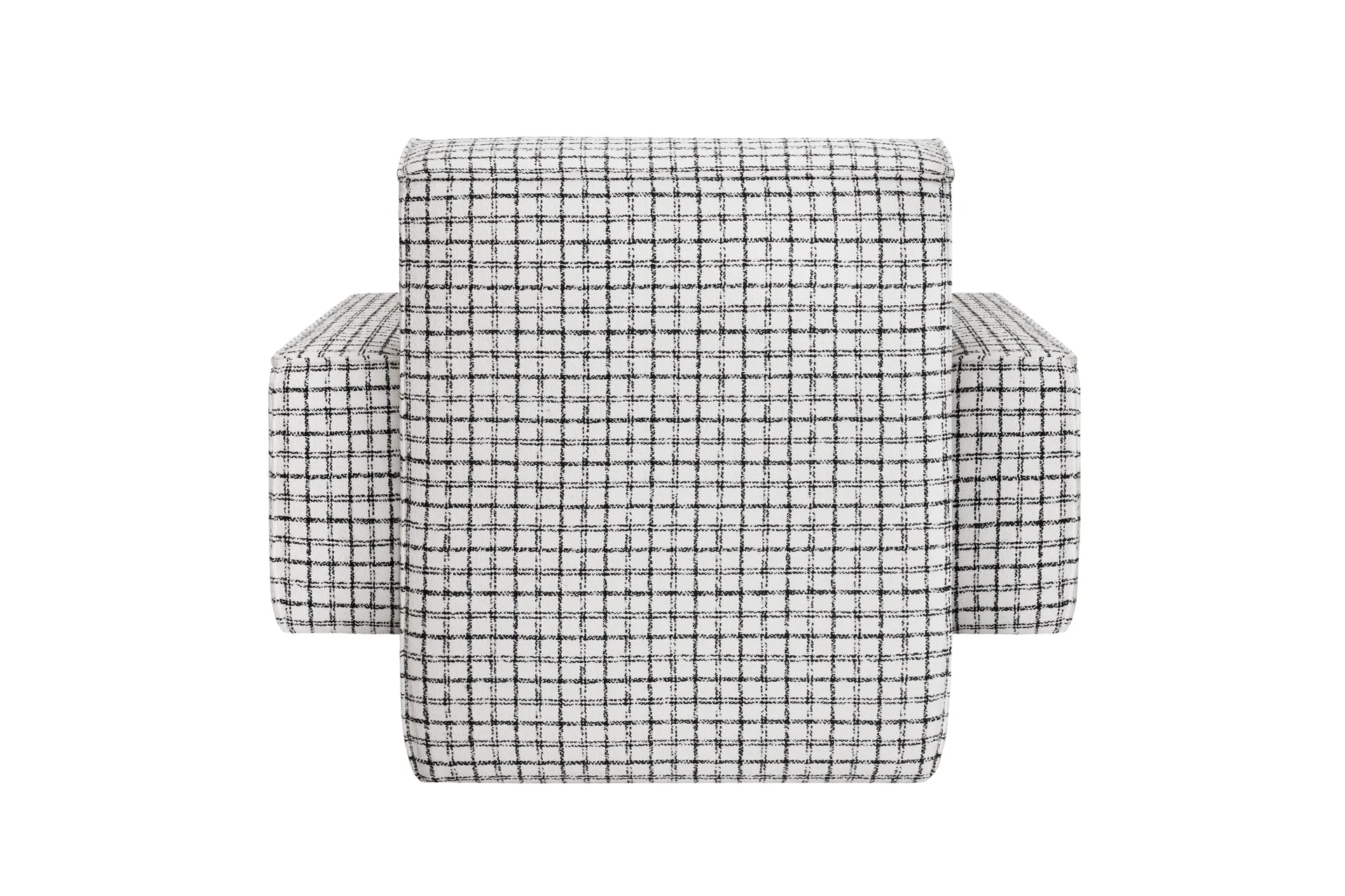 Hunk loungefåtölj med armstöd, Checkered black/white Hem