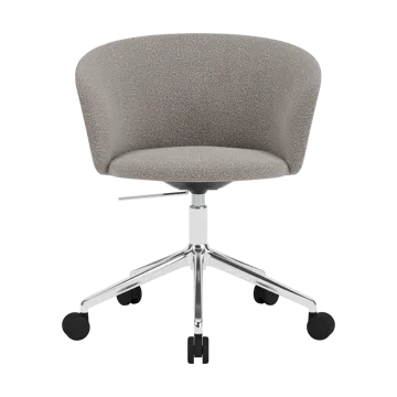 Kendo Swivel kontorsstol med 5 hjul - Porcelain-polished aluminium - Hem
