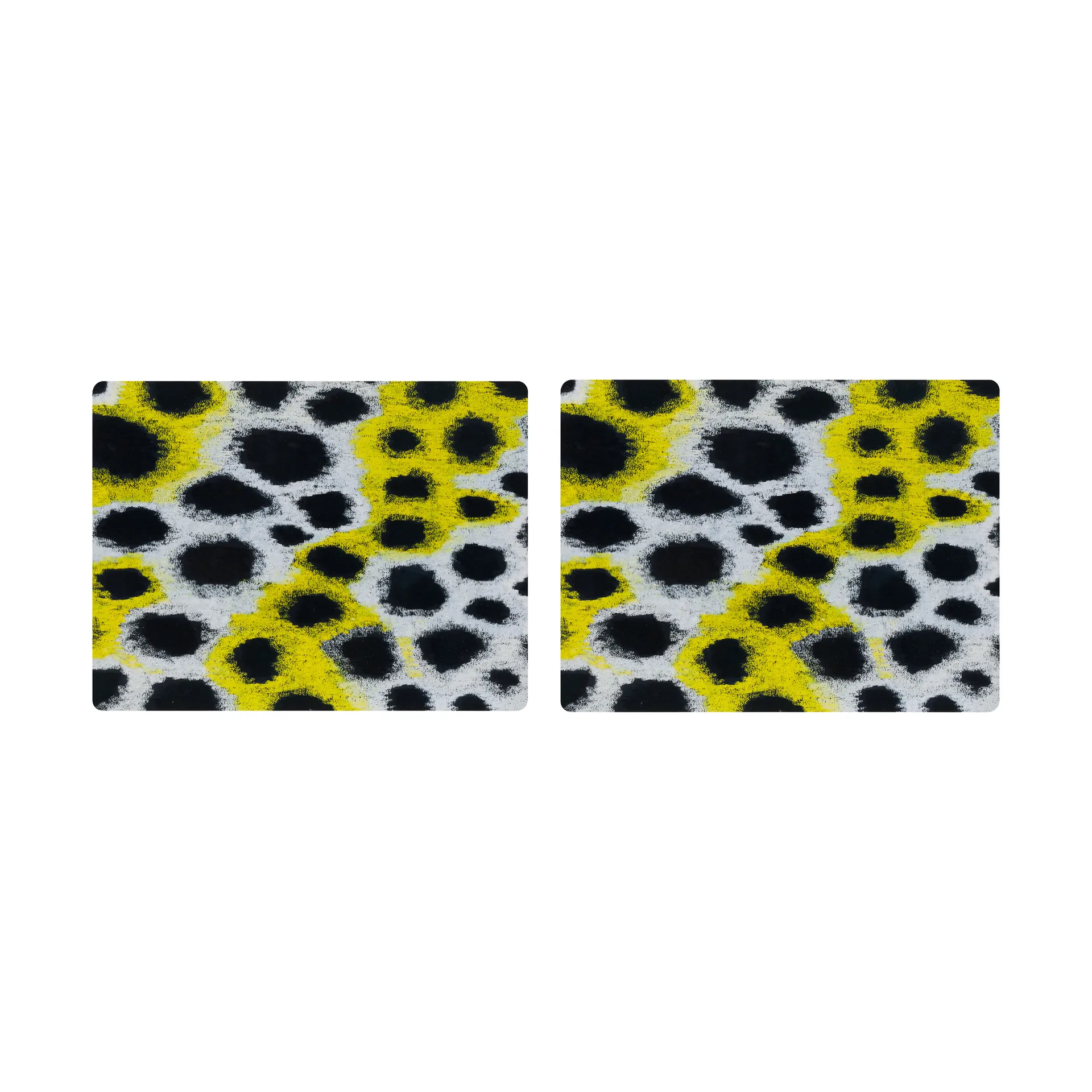 Monster bordstablett 30x40 cm 2-pack, White-yellow-black Hem