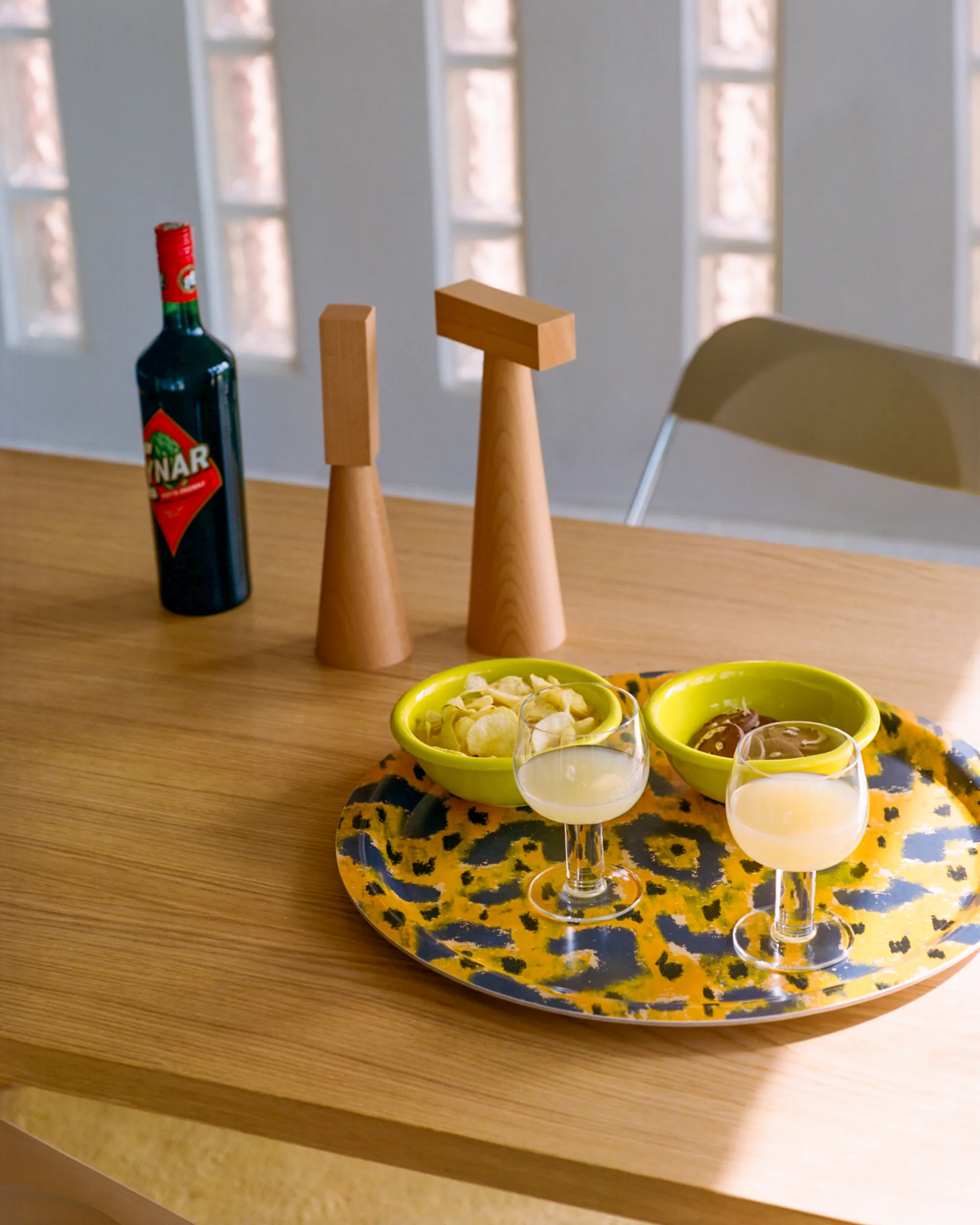 Monster bricka Medium Ø49 cm, Ochre yellow-grey-black Hem