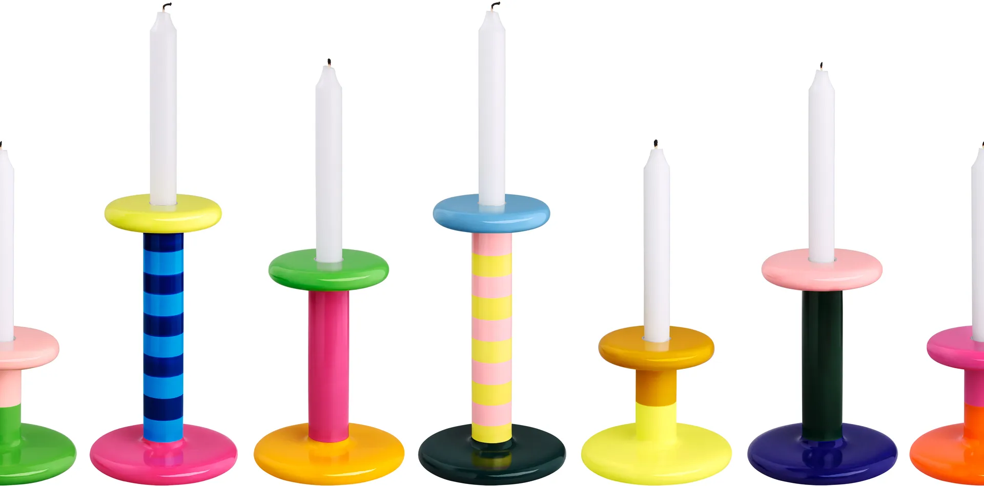 Pesa ljusstake Medium 18 cm, Pink-black green-night blue Hem